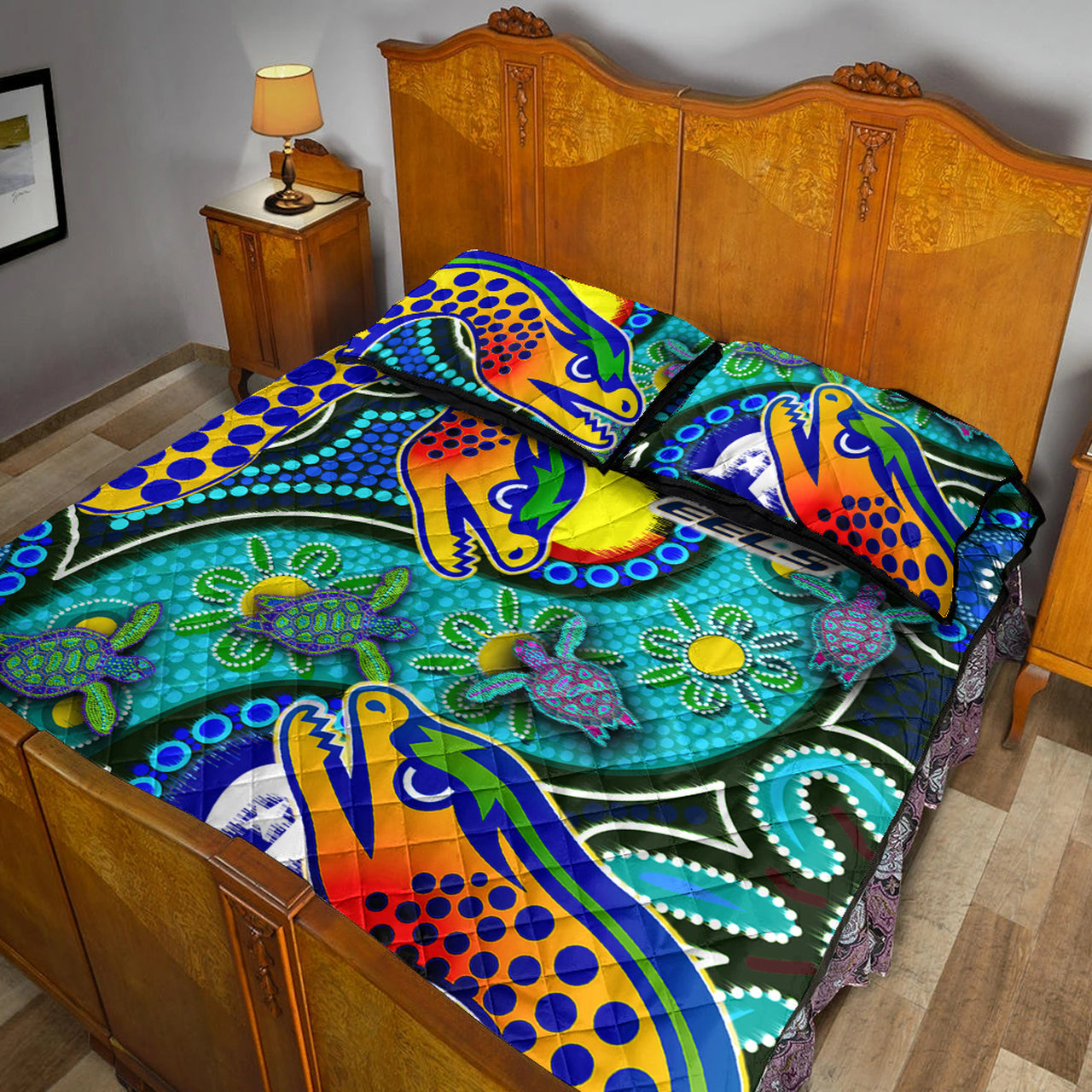 eels-rugby-quilt-bed-set-indigenous-eels-with-aboriginal-and-torres-strait-islander-flag-rlt13