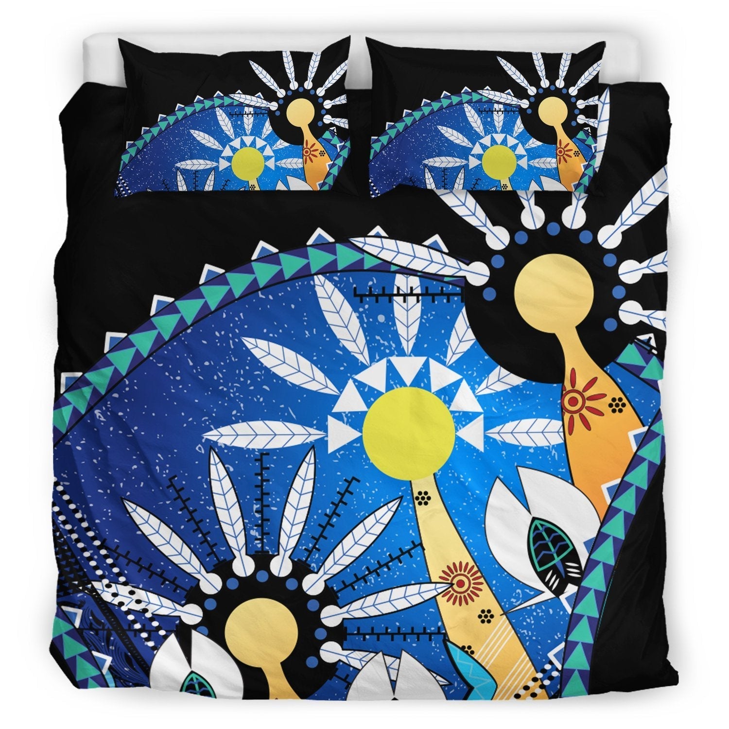 vibe-hoodie-australia-torres-strait-bedding-set-dhari-mask-in-plam-tree-rlt20