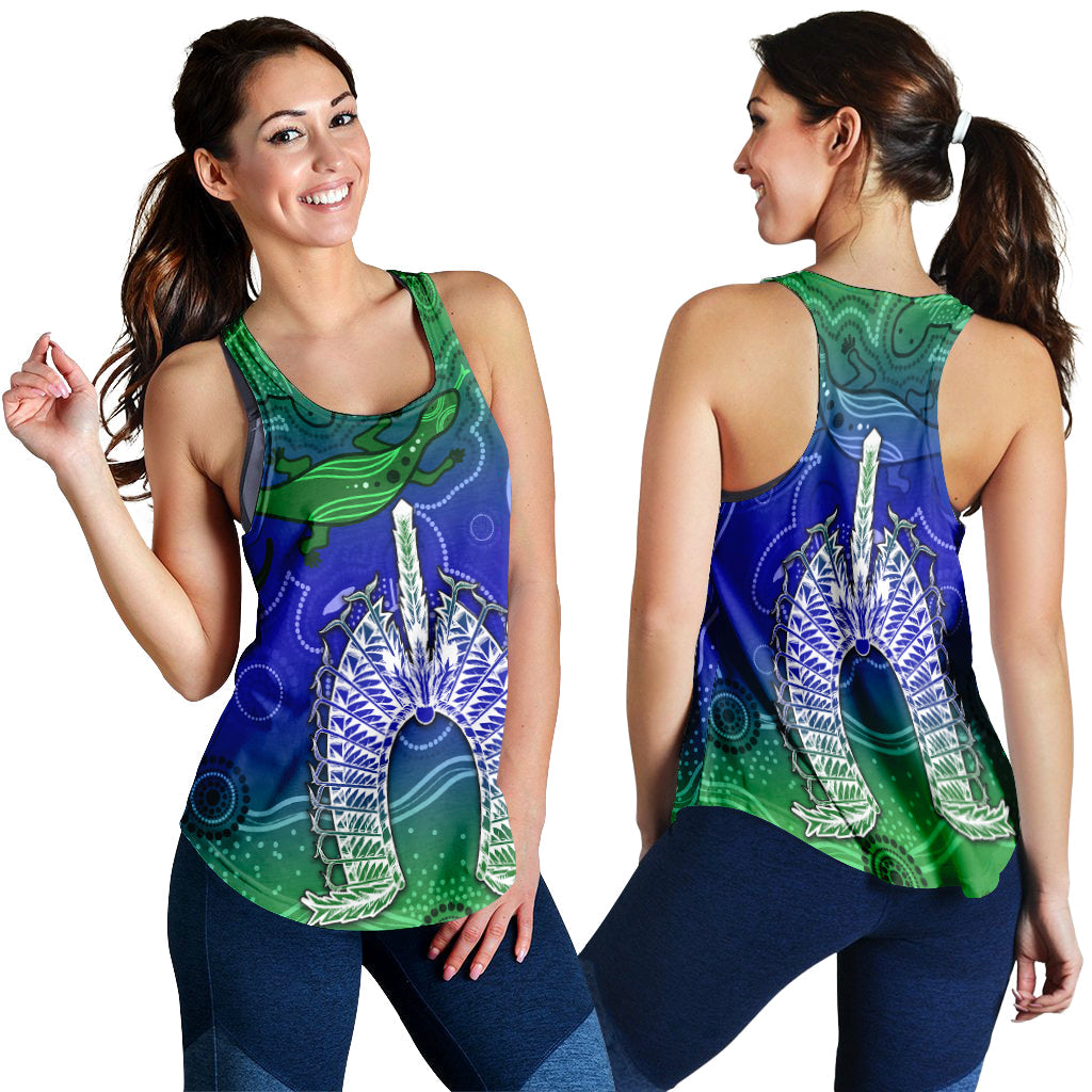 torres-strait-islands-women-racerback-tank-aboriginal-art-lizard-symbol-peace-lt13