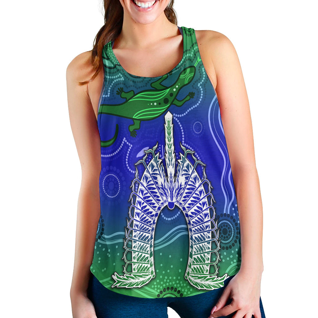 torres-strait-islands-women-racerback-tank-aboriginal-art-lizard-symbol-peace-lt13