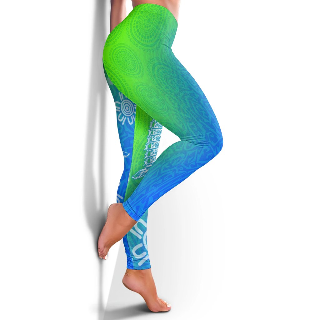 torres-strait-islander-womens-leggings-dhari-mask-ocean-style