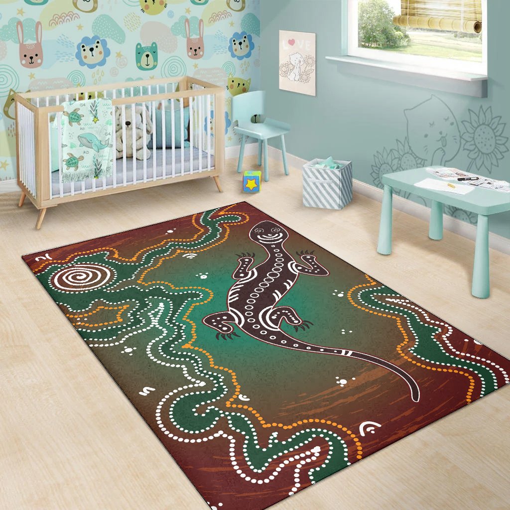 aboriginal-area-rug-lizard-and-dot-painting