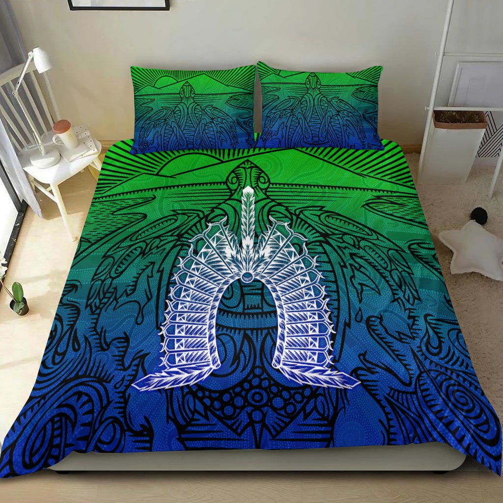 torres-strait-islanders-bedding-set-turtle-and-dhari-mask