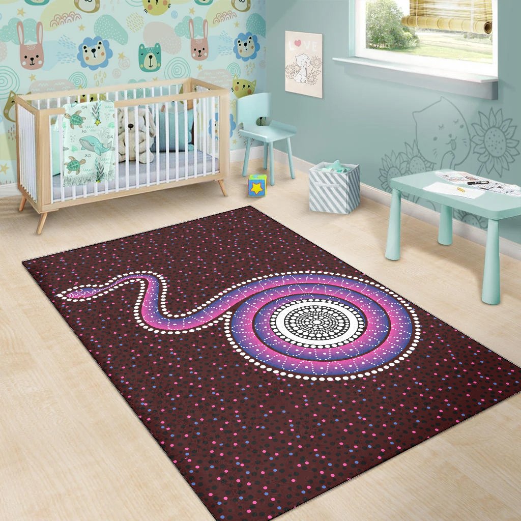 aboriginal-area-rug-pink-snake-aboriginal-style