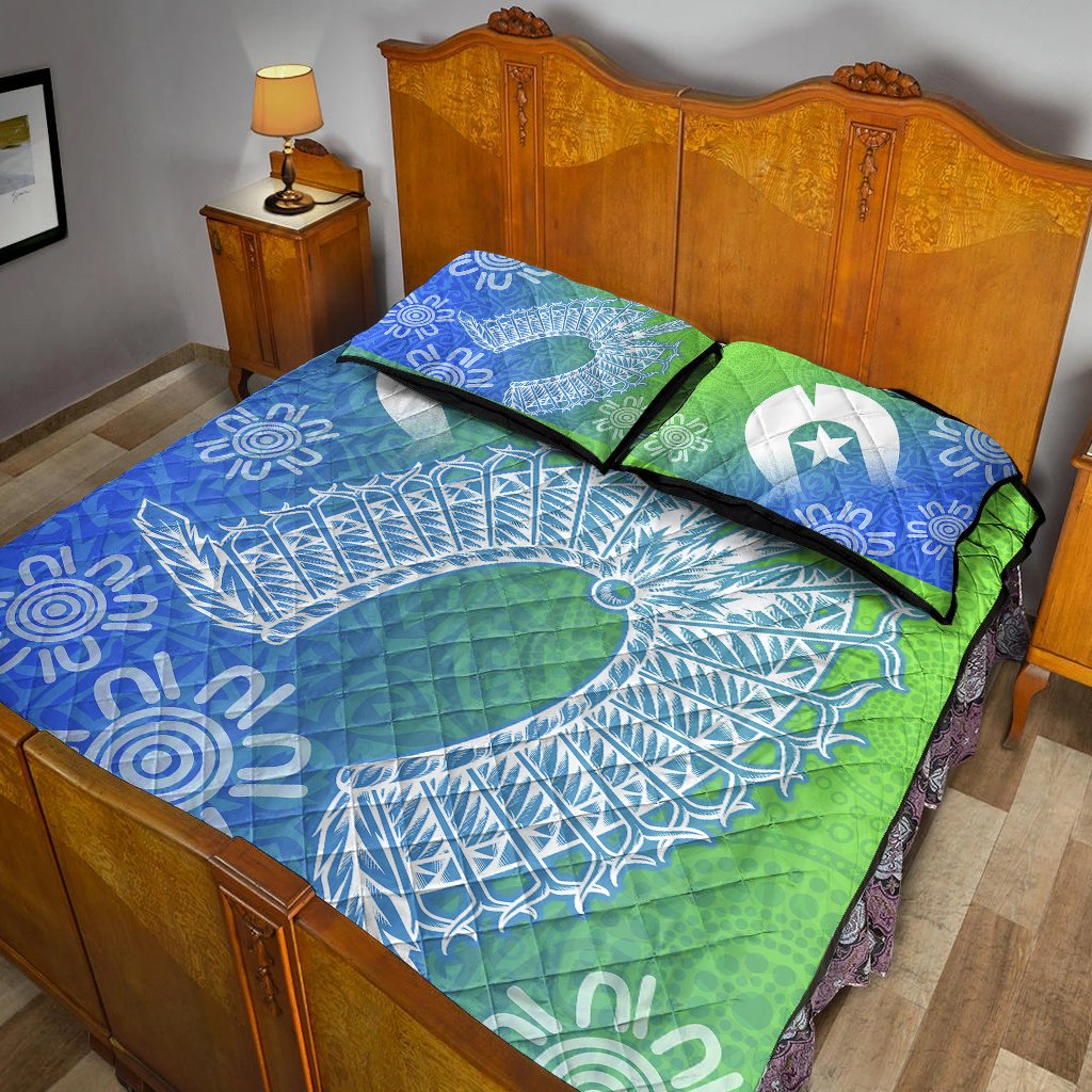 torres-strait-islander-quilt-bed-set-dhari-mask-ocean-style