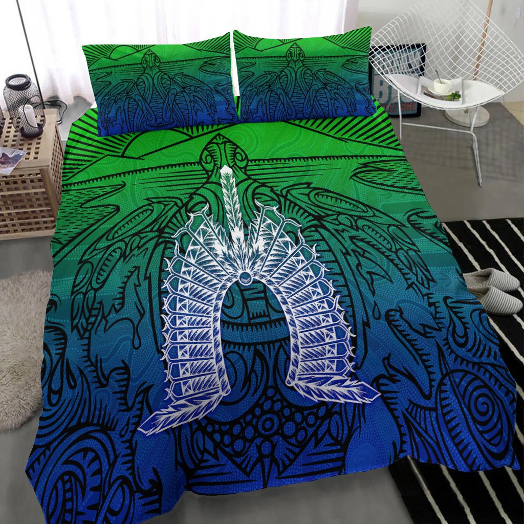 torres-strait-islanders-bedding-set-turtle-and-dhari-mask