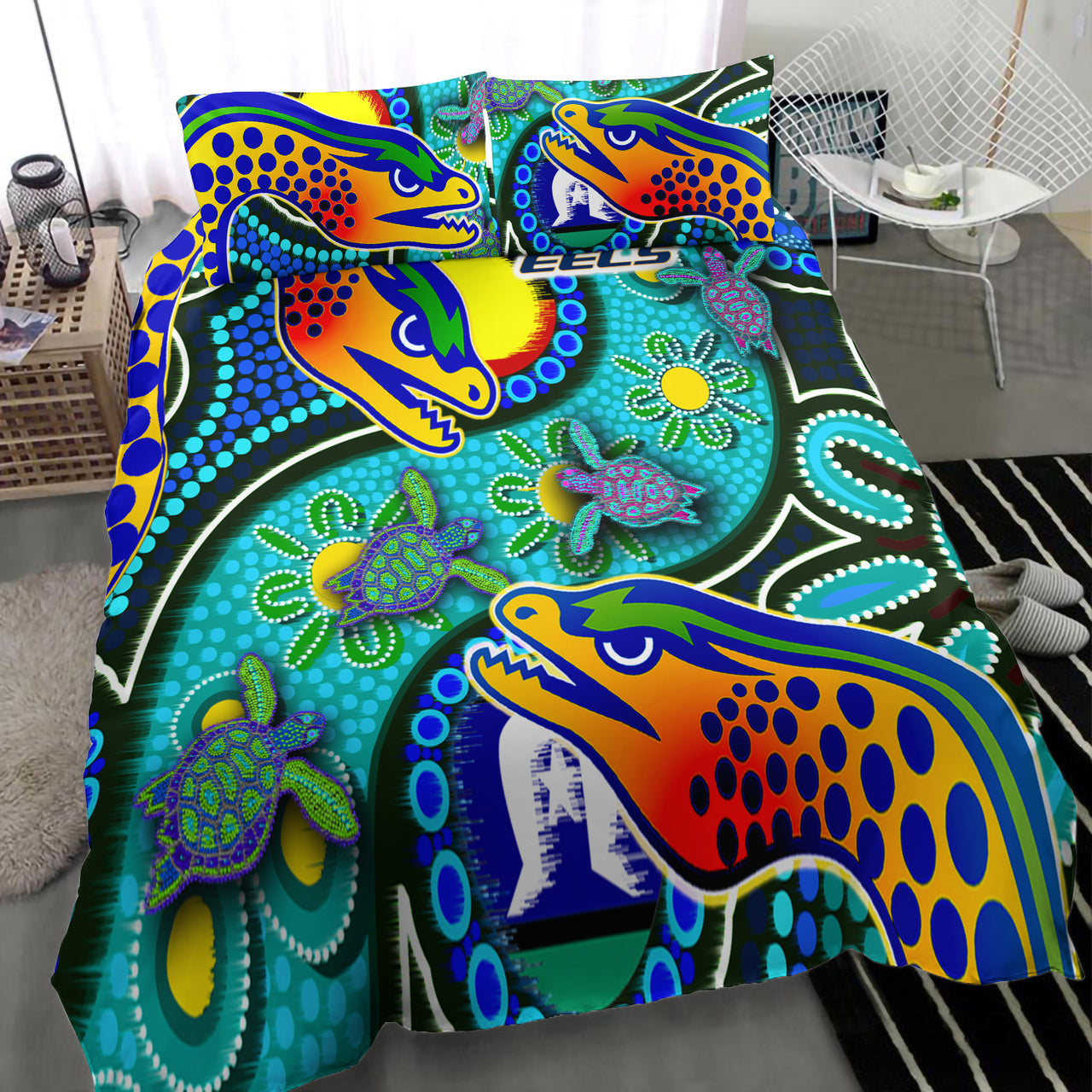 eels-rugby-bedding-set-indigenous-eels-with-aboriginal-and-torres-strait-islander-flag-rlt13