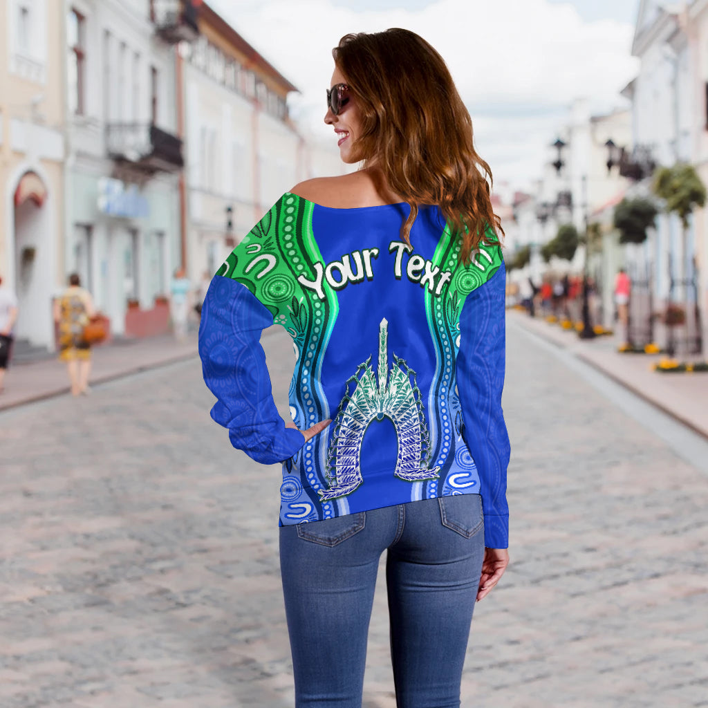 custom-personalised-torres-strait-islands-off-shoulder-sweater-the-dhari-mix-aboriginal-turtle-version-blue-lt13