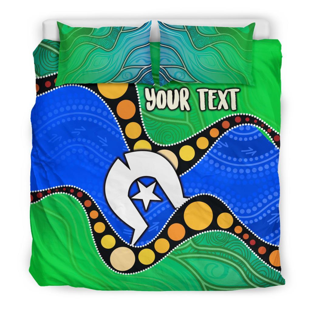 custom-torres-strait-islands-bedding-set-flag-with-aboriginal-patterns