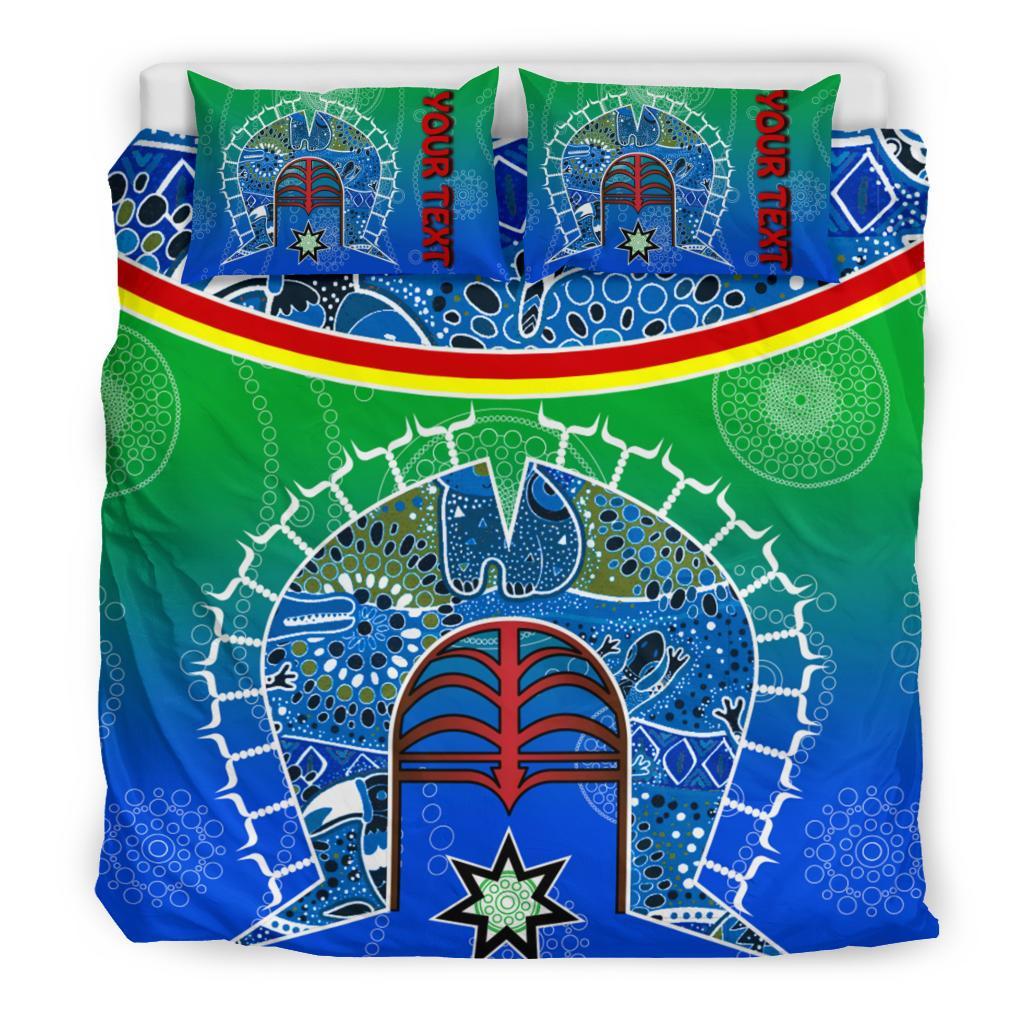 personalised-bedding-set-torres-strait-symbol-with-aboriginal-patterns