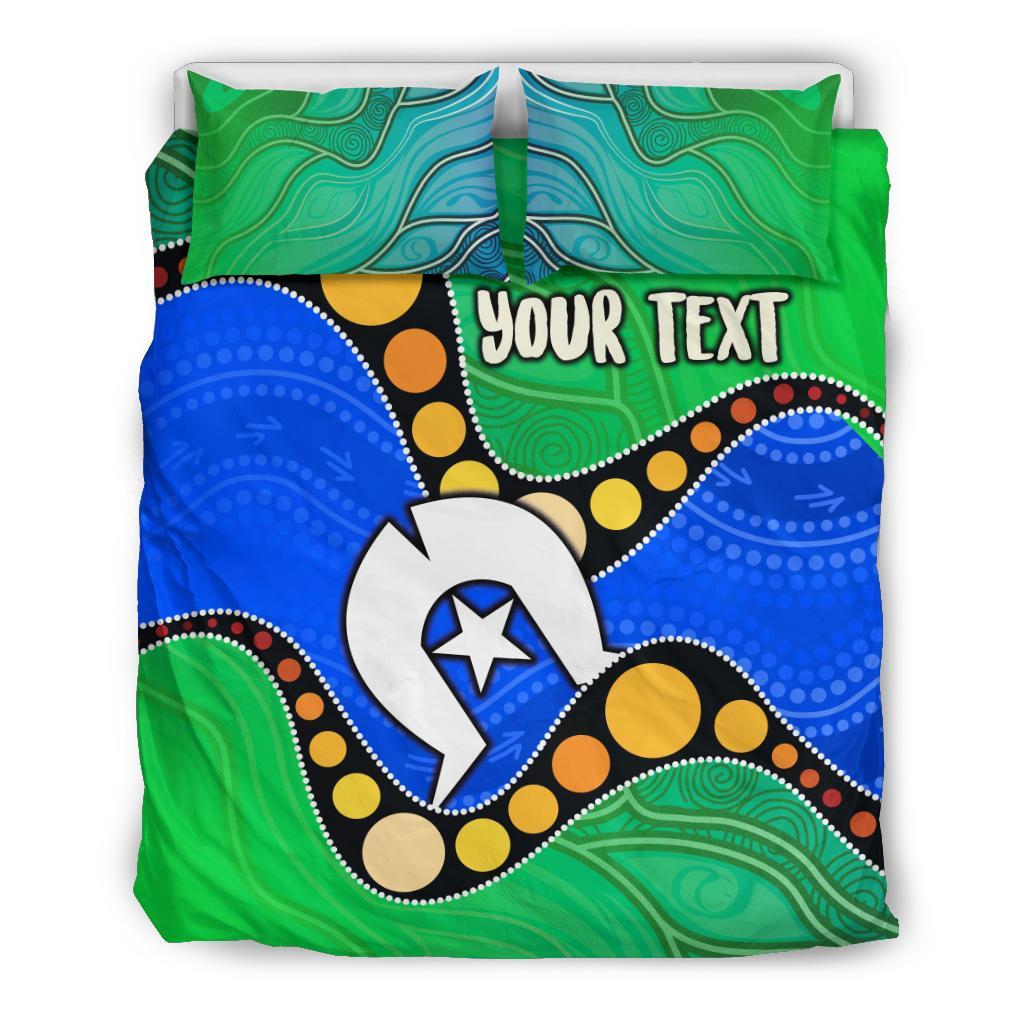 custom-torres-strait-islands-bedding-set-flag-with-aboriginal-patterns