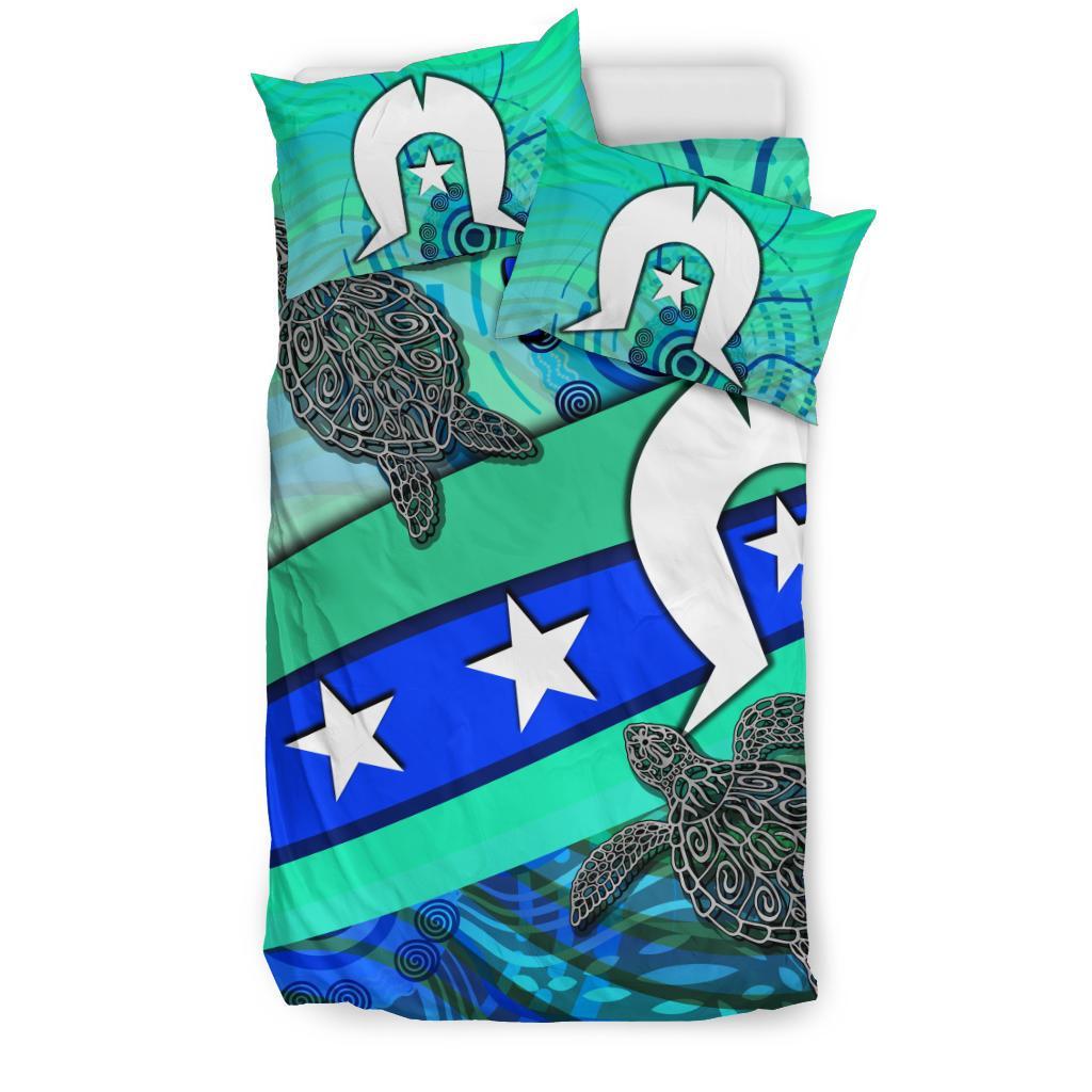 personalised-bedding-set-torres-strait-flag-and-turtle