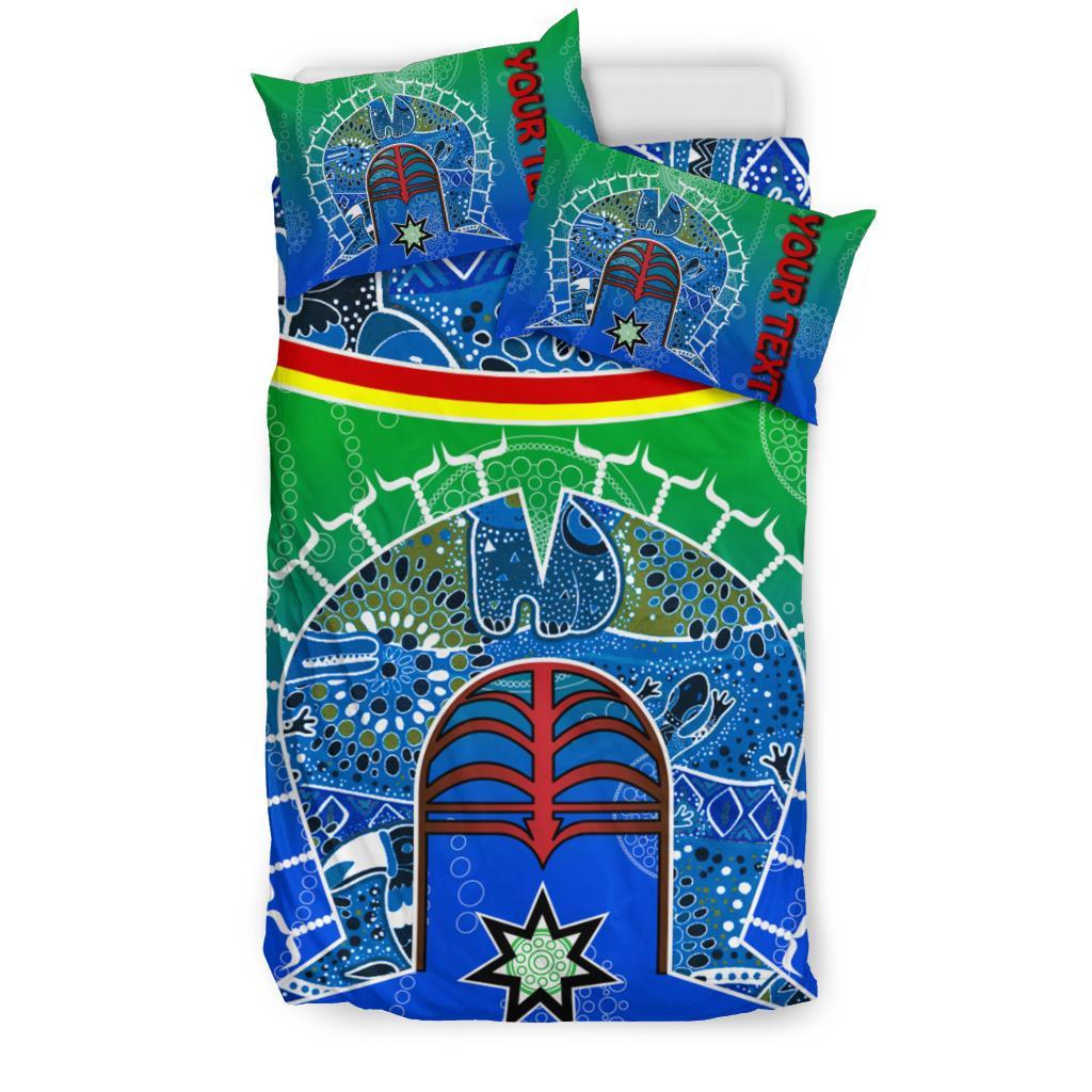 personalised-bedding-set-torres-strait-symbol-with-aboriginal-patterns