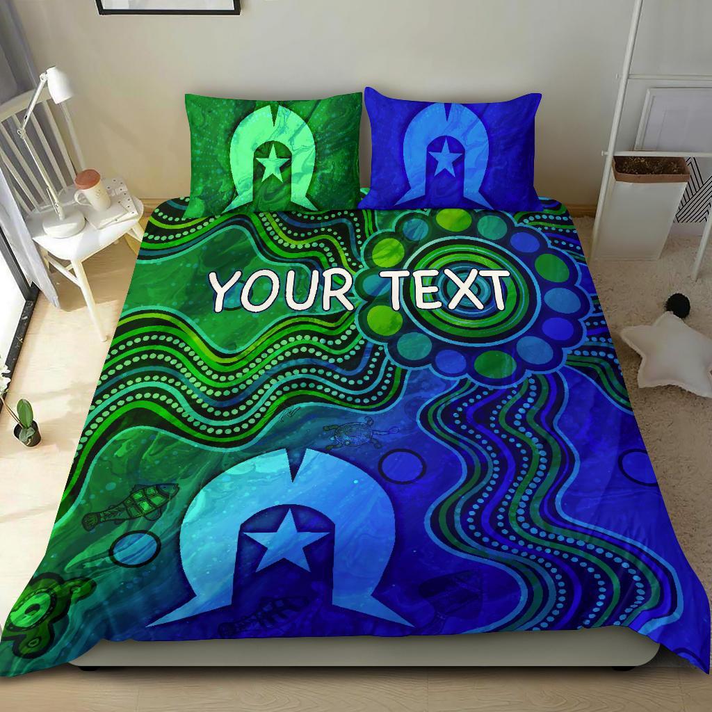 custom-aboriginal-bedding-set-torres-strait-islands-flag