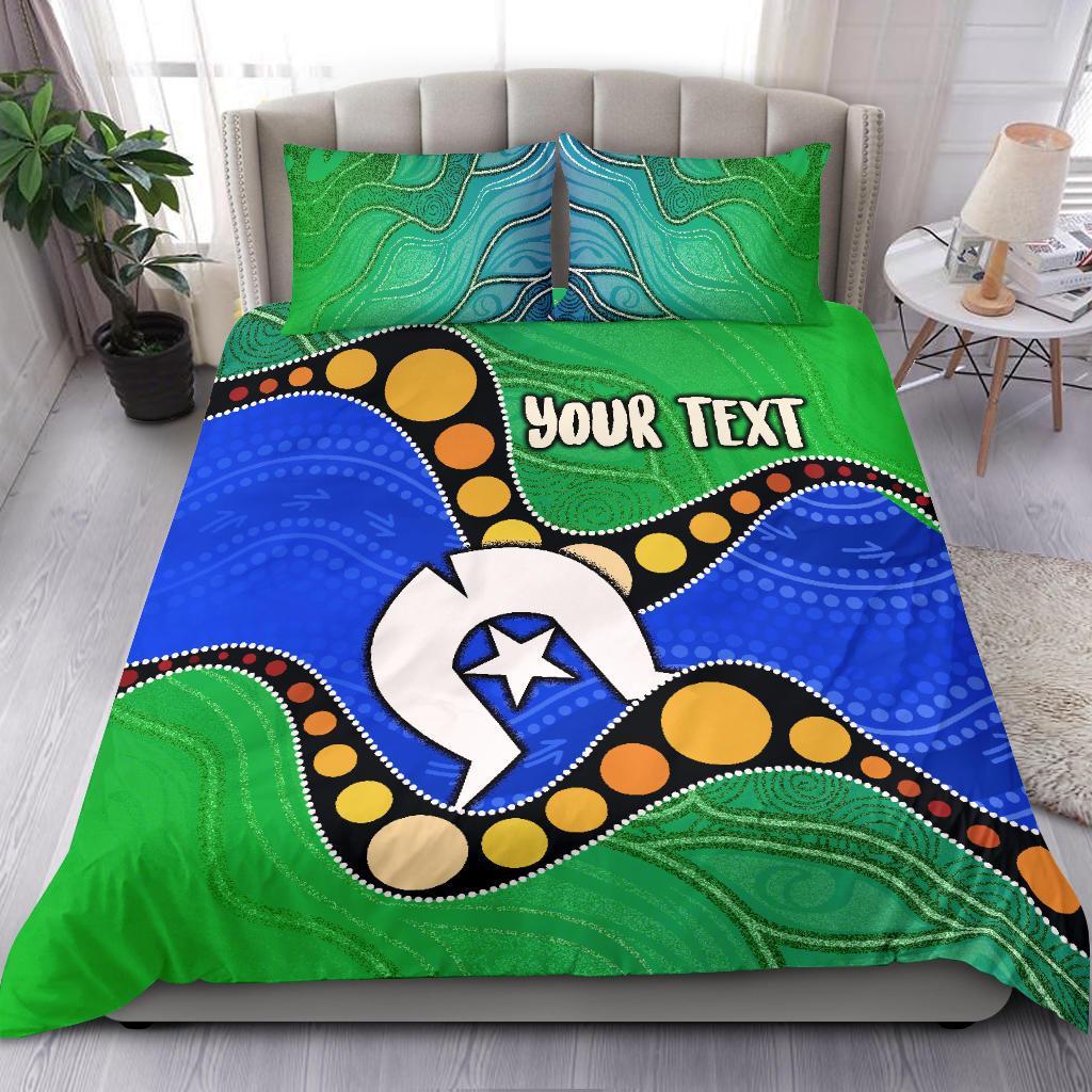 custom-torres-strait-islands-bedding-set-flag-with-aboriginal-patterns