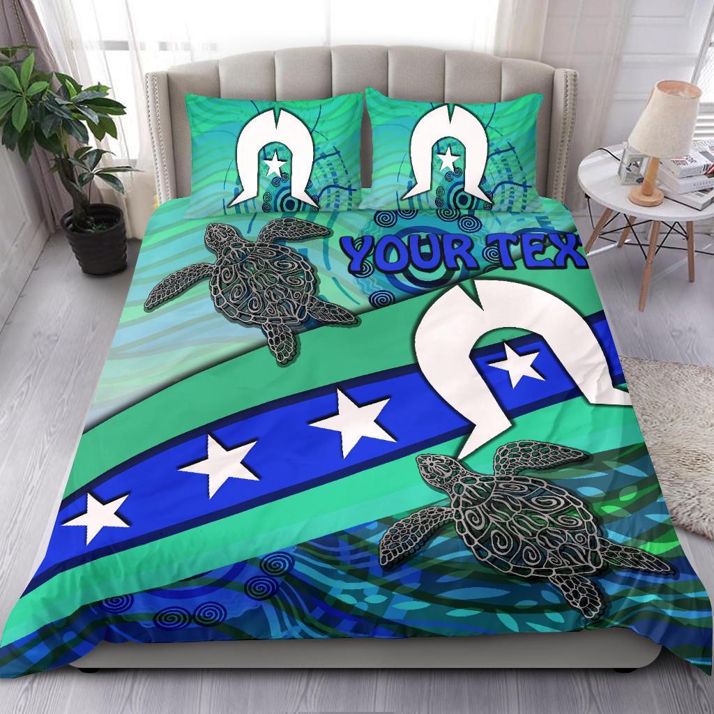 personalised-bedding-set-torres-strait-flag-and-turtle