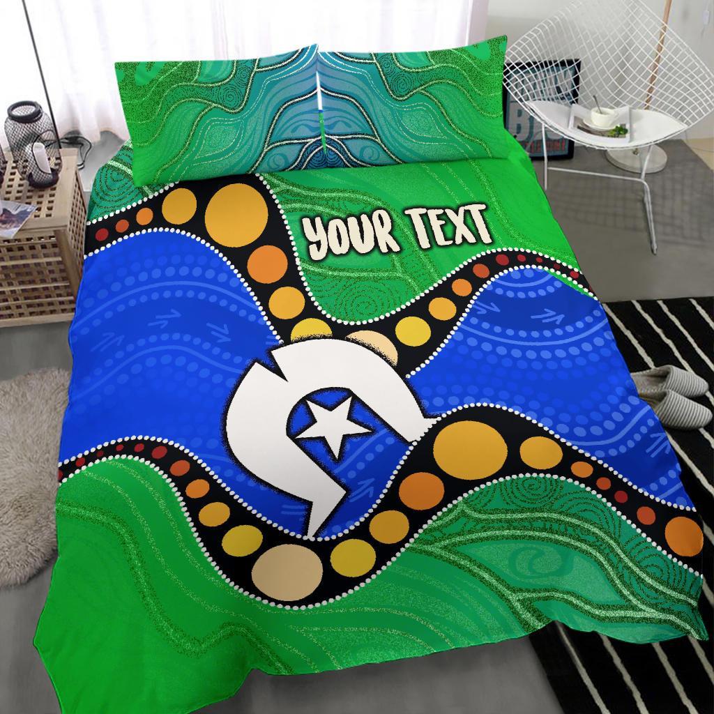 custom-torres-strait-islands-bedding-set-flag-with-aboriginal-patterns