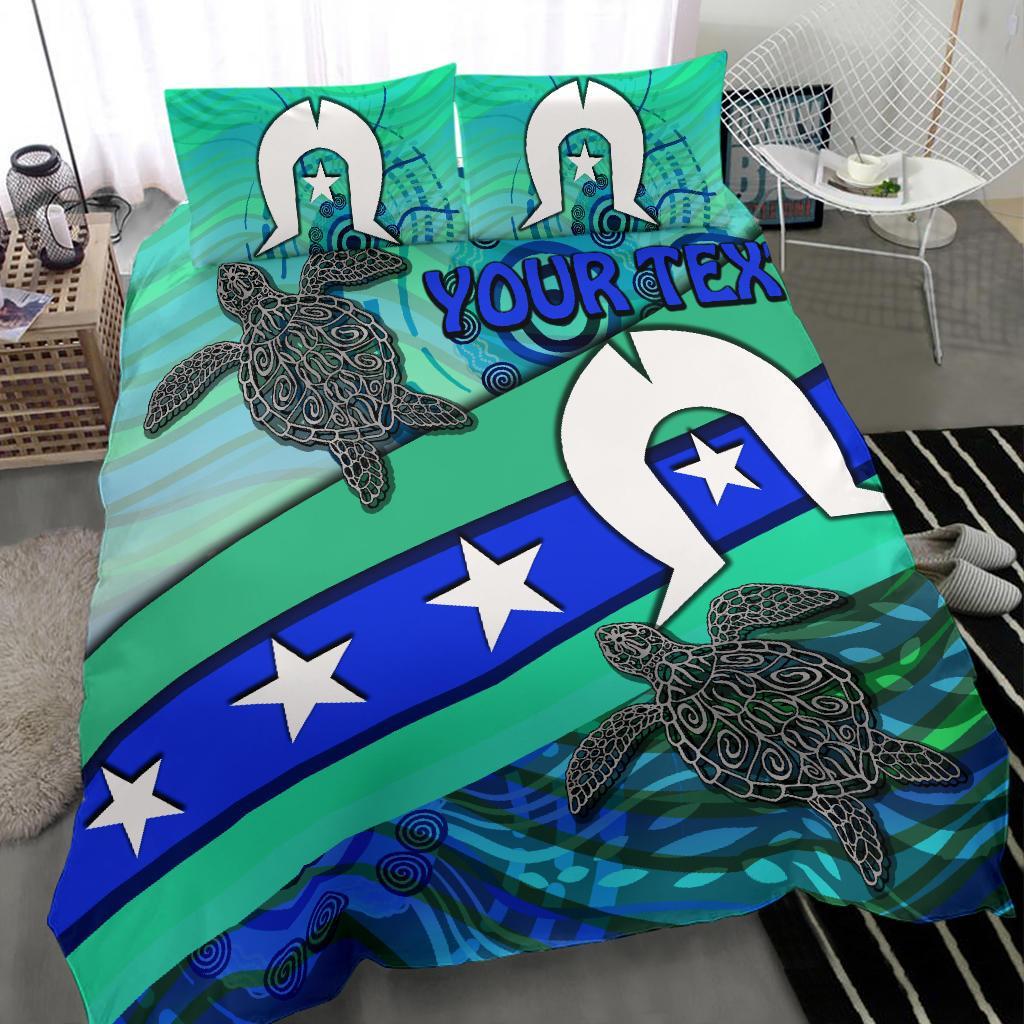 personalised-bedding-set-torres-strait-flag-and-turtle