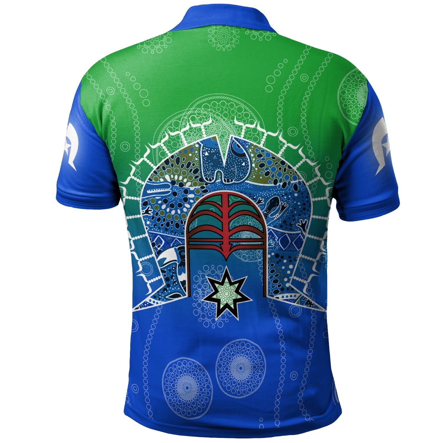 personalised-polo-shirt-torres-strait-symbol-with-aboriginal-patterns