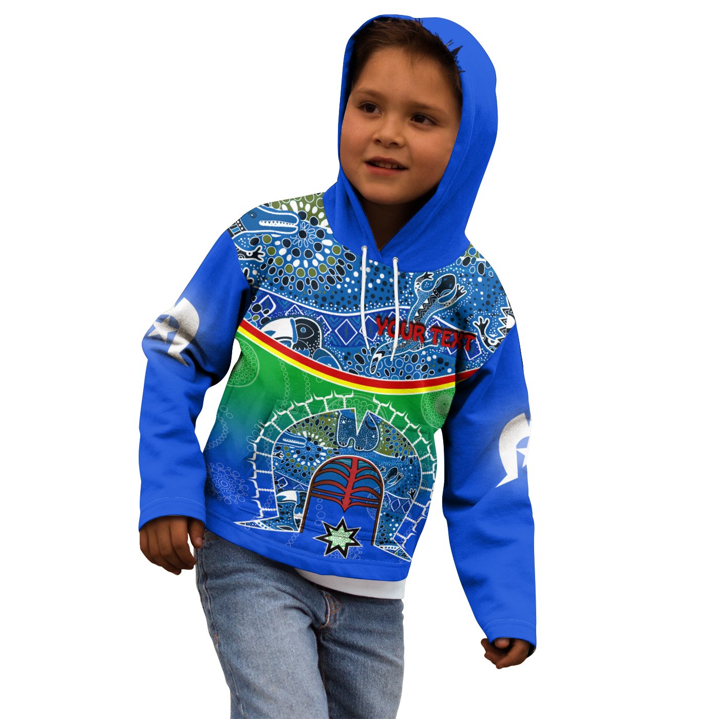 personalised-hoodie-kids-torres-strait-symbol-with-aboriginal-patterns