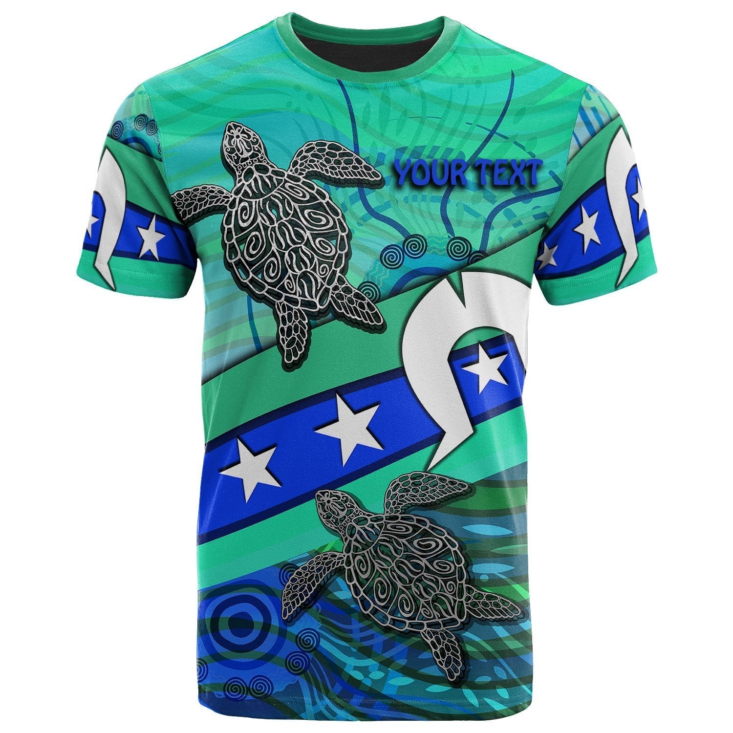 personalised-t-shirt-torres-strait-flag-and-turtle