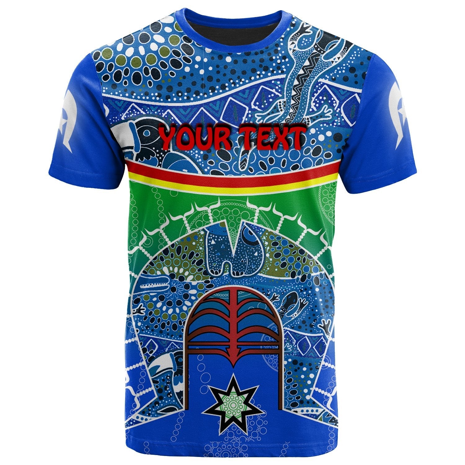 personalised-t-shirt-torres-strait-symbol-with-aboriginal-patterns