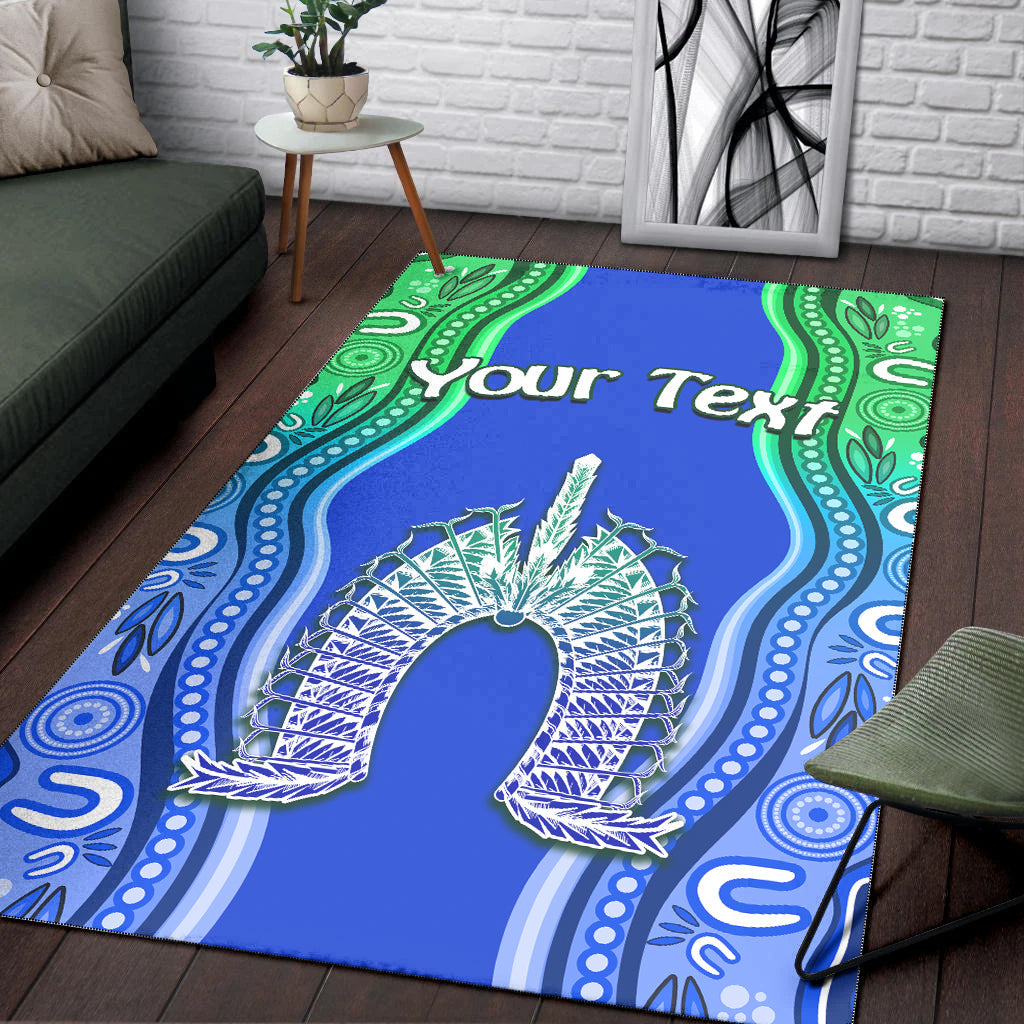 custom-personalised-torres-strait-islands-area-rug-the-dhari-mix-aboriginal-turtle-version-blue-02-lt13