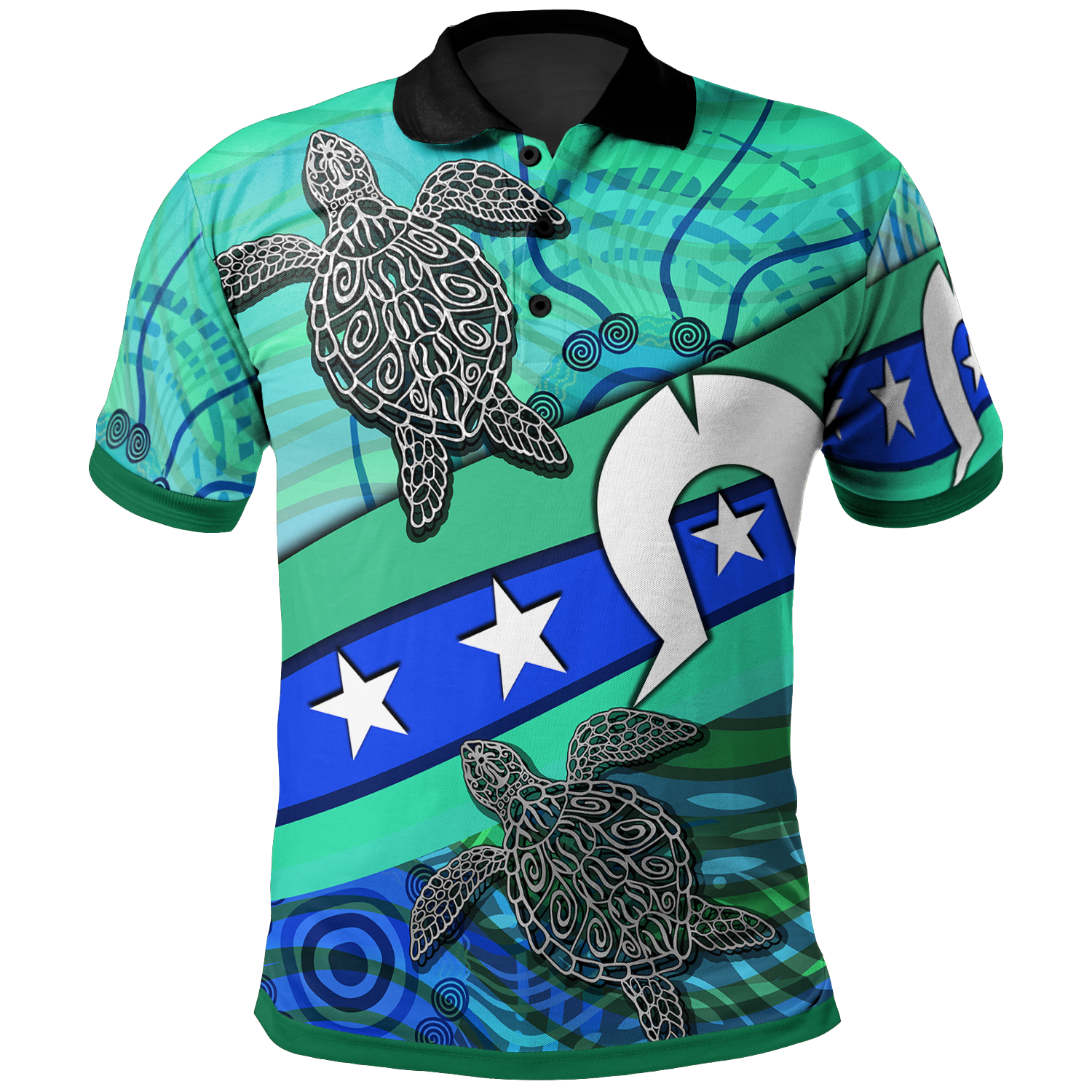 polo-shirt-torres-strait-flag-and-turtle