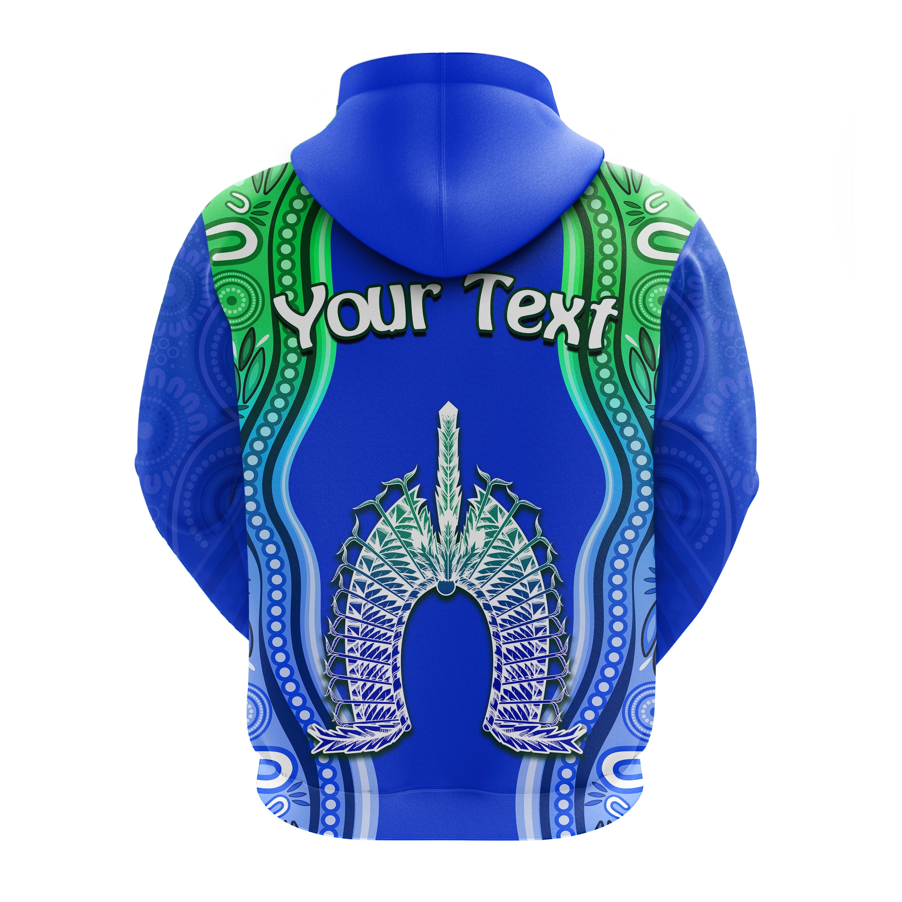 custom-personalised-torres-strait-islands-zip-hoodie-the-dhari-mix-aboriginal-turtle-version-blue-lt13