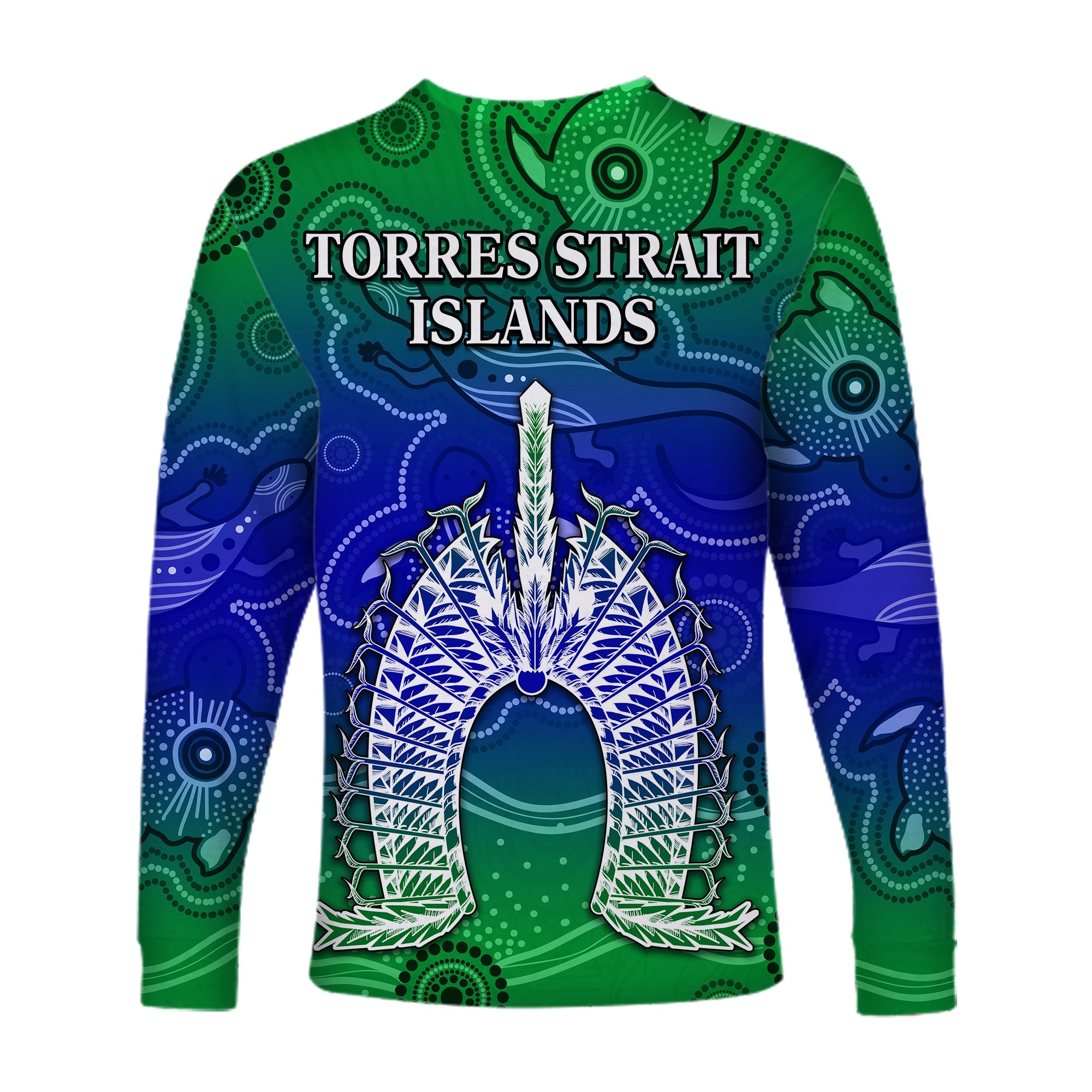 torres-strait-islands-long-sleeve-shirt-aboriginal-art-lizard-symbol-peace-lt13