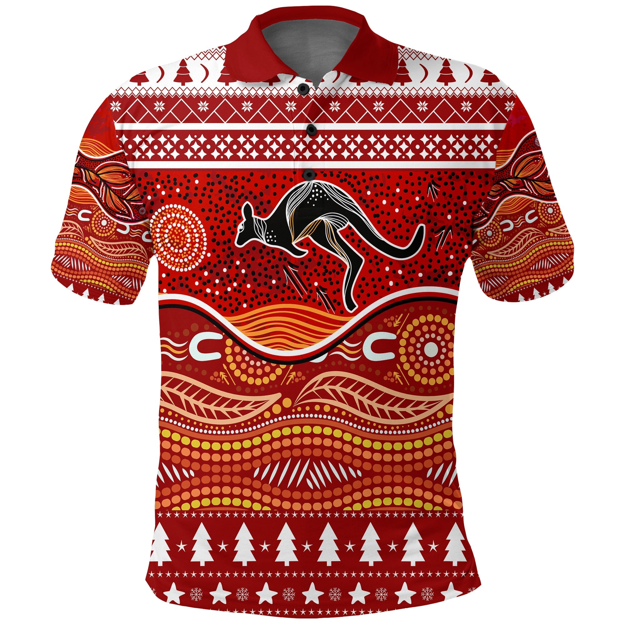 kangaroo-aboriginal-art-indigenous-christmas-polo-shirt-lt7