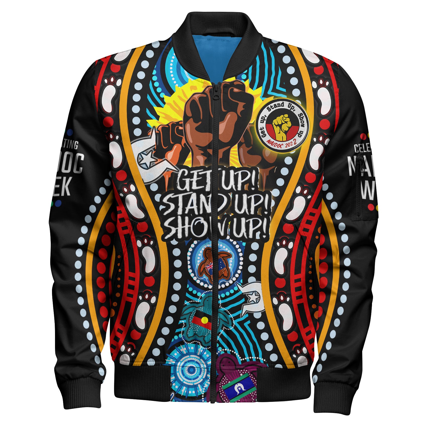 australia-naidoc-week-2022-custom-sleeve-zip-bomber-jacket-aboriginal-inspired-and-torres-strait-islander-get-up-stand-up-show-up