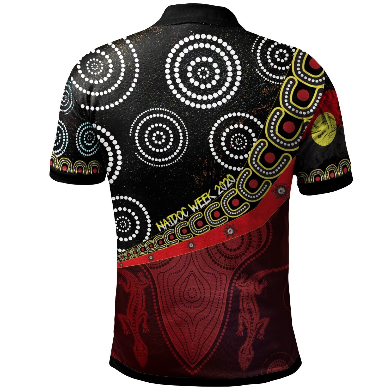 custom-text-breakout-polo-shirts-aboriginal-flags-dot-acrylic-paint-style-naidoc-unisex