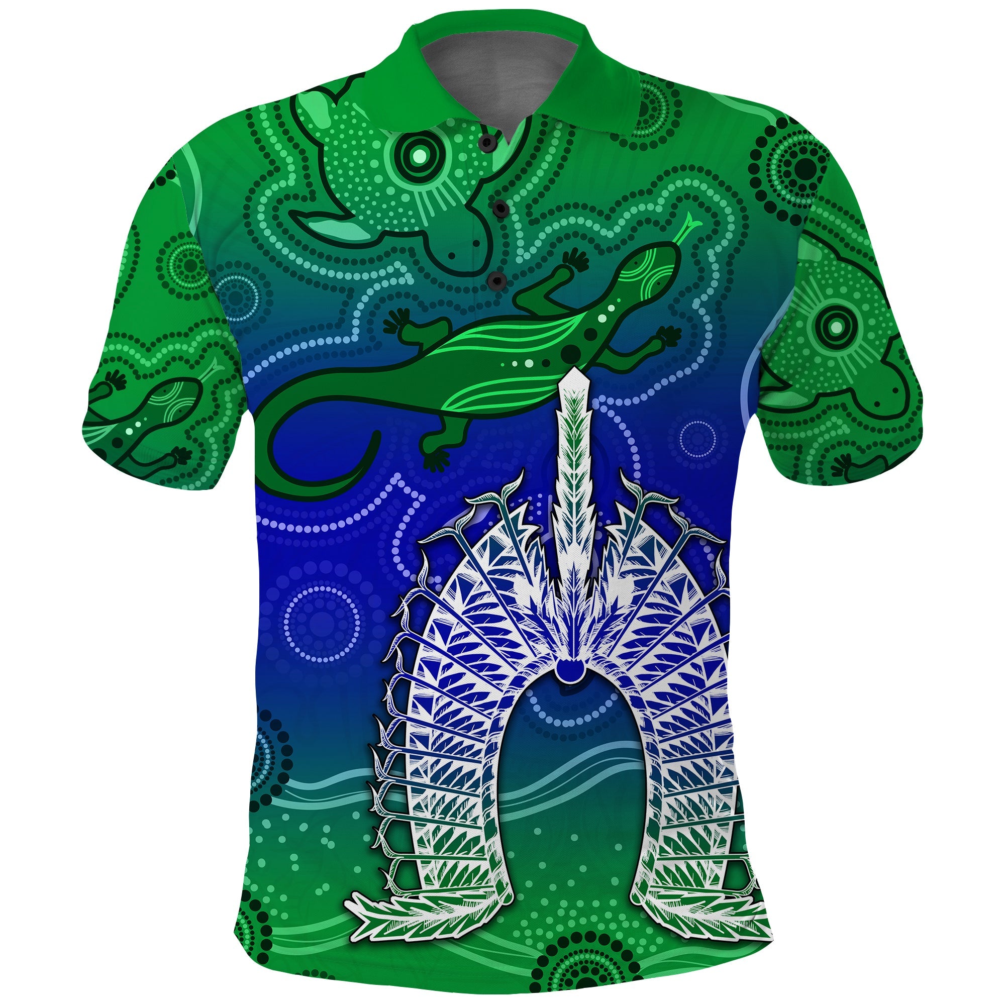 torres-strait-islands-polo-shirt-aboriginal-art-lizard-symbol-peace-lt13