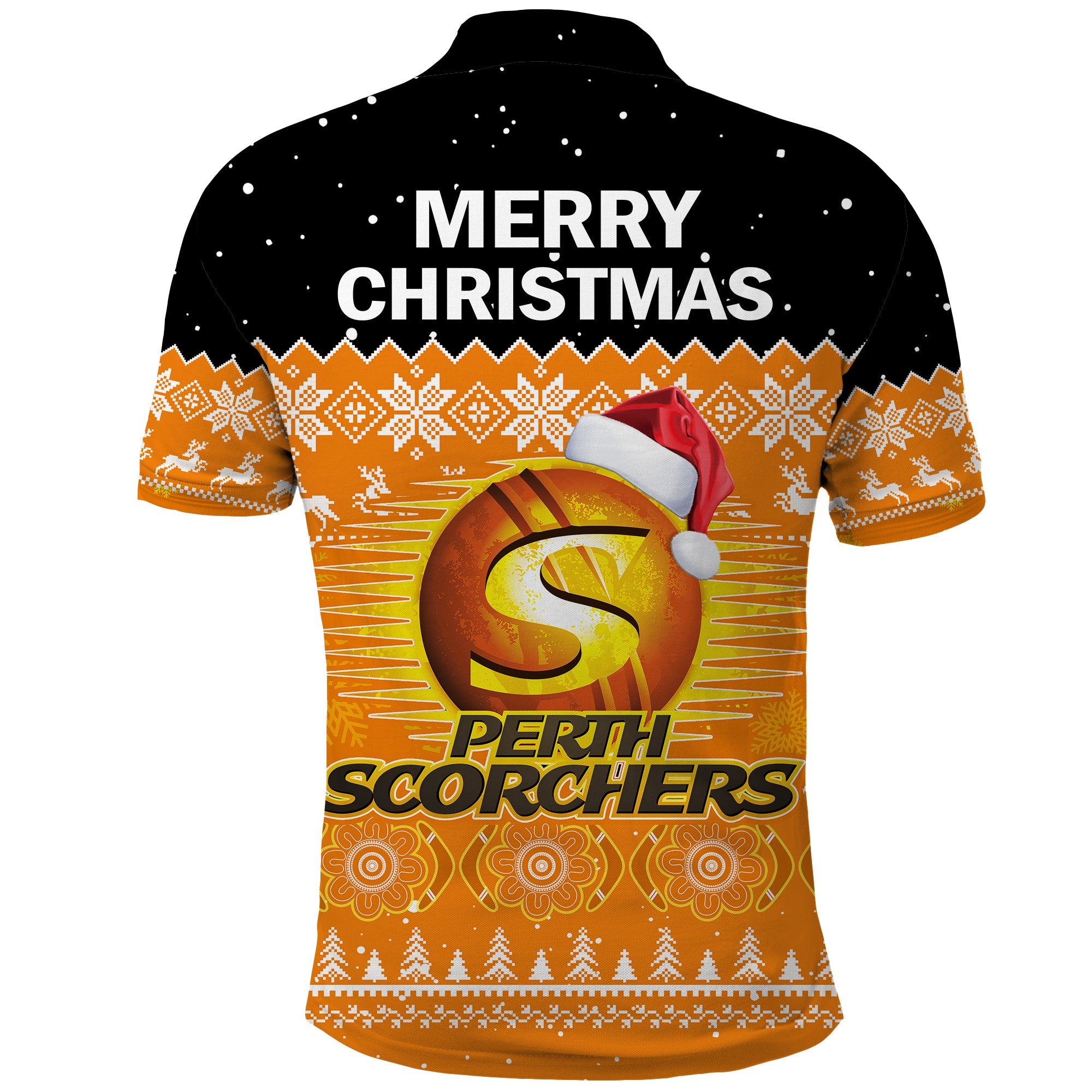 perth-scorchers-cricket-polo-shirt-aboriginal-merry-christmas