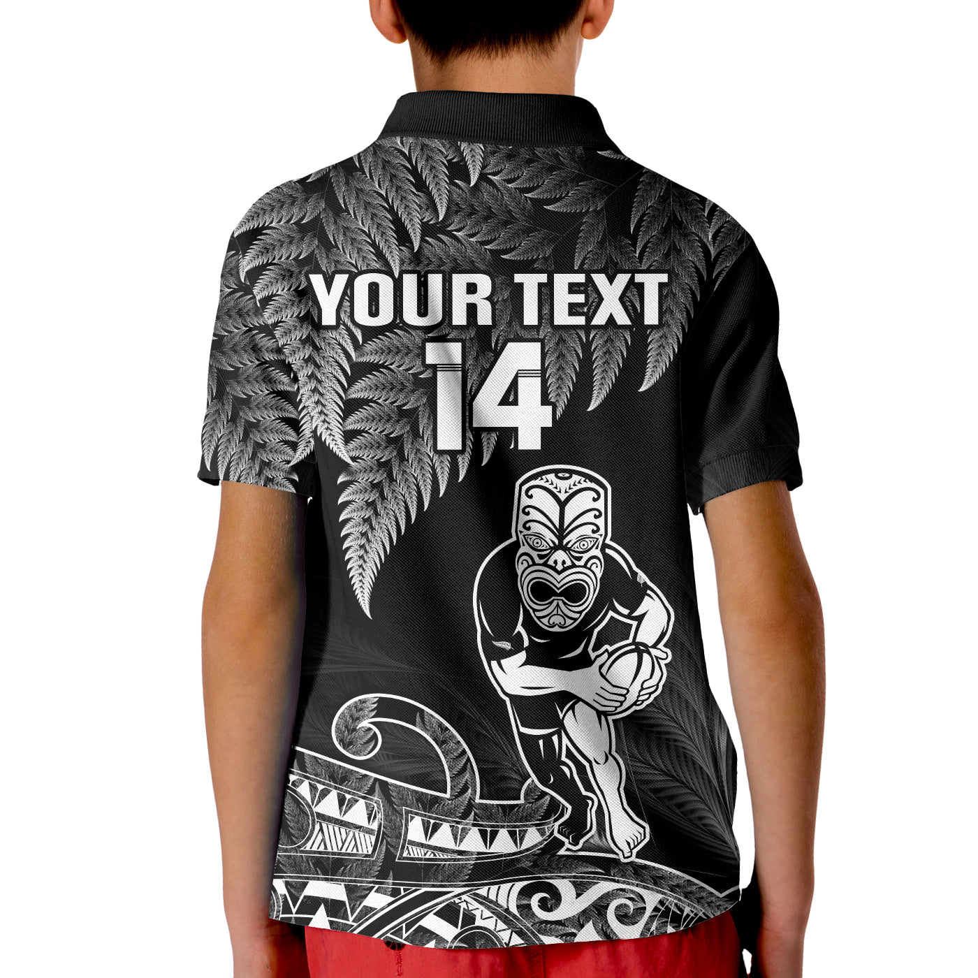 custom-text-and-number-new-zealand-silver-fern-rugby-polo-shirt-kid-all-black-koru-maori