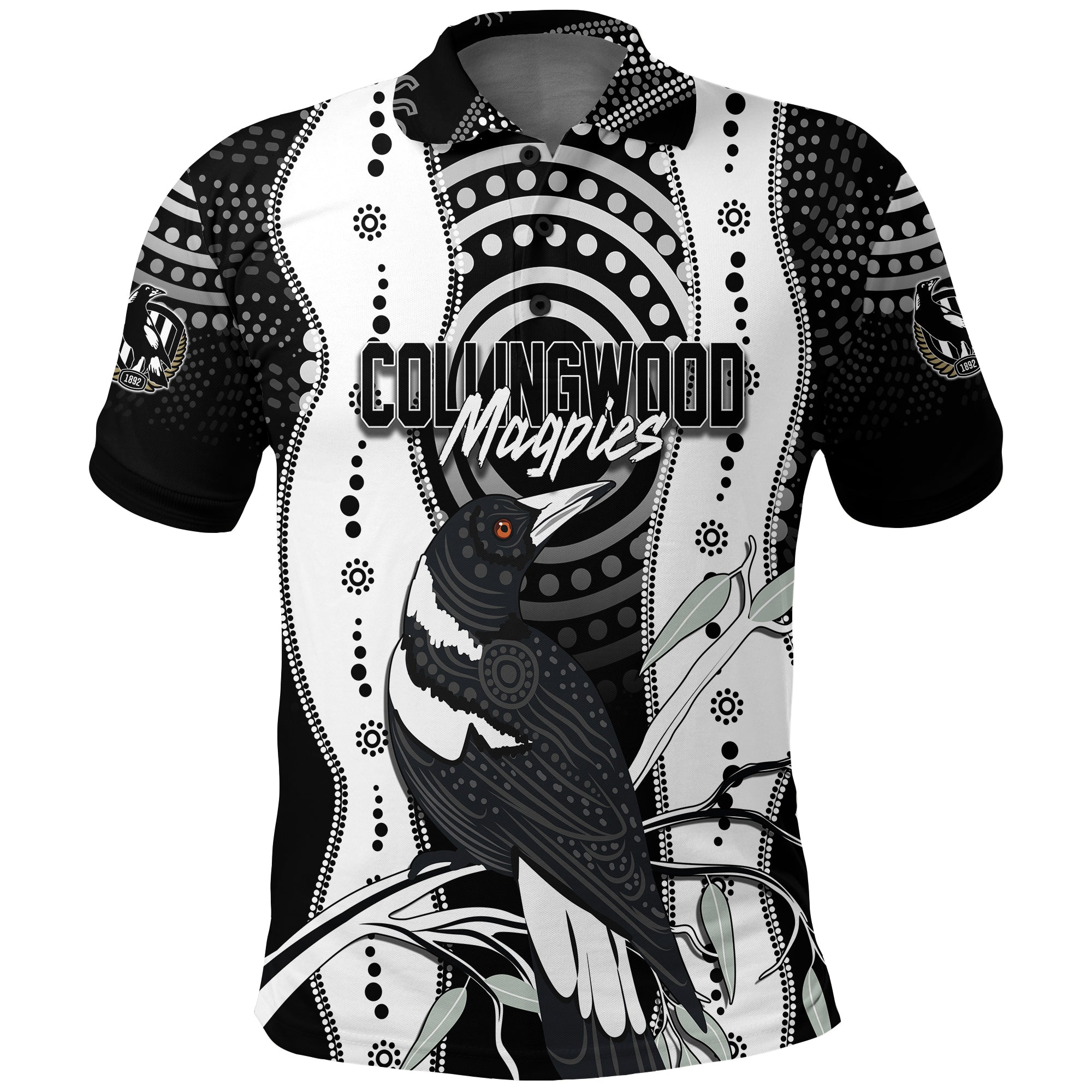 personalised-collingwood-magpies-aboriginal-polo-shirt-artsy-vibes