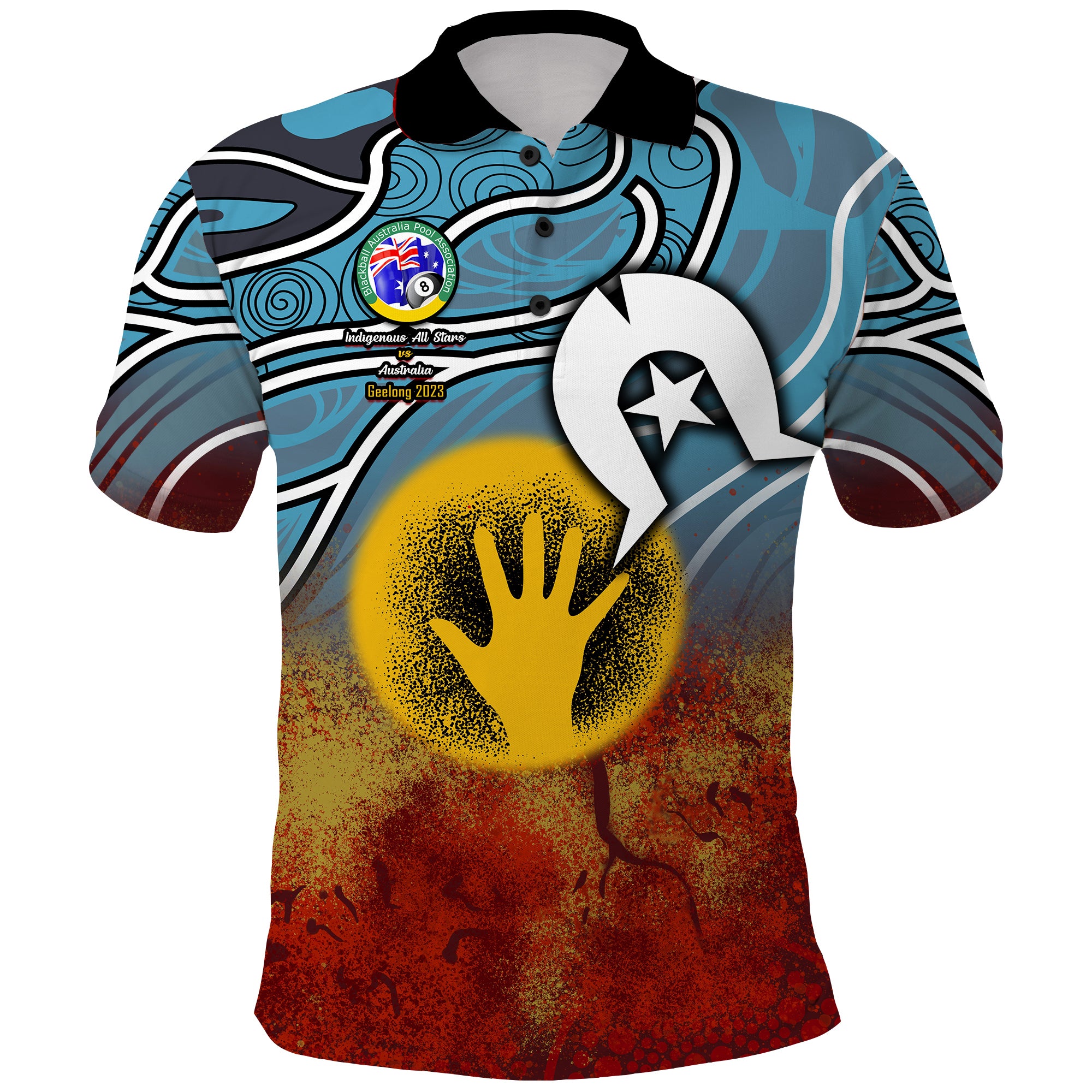 (Indigenous All Stars vs Australia Geelong) Aboriginal Polo Shirt Aboriginal Torres Strait Flag LT9