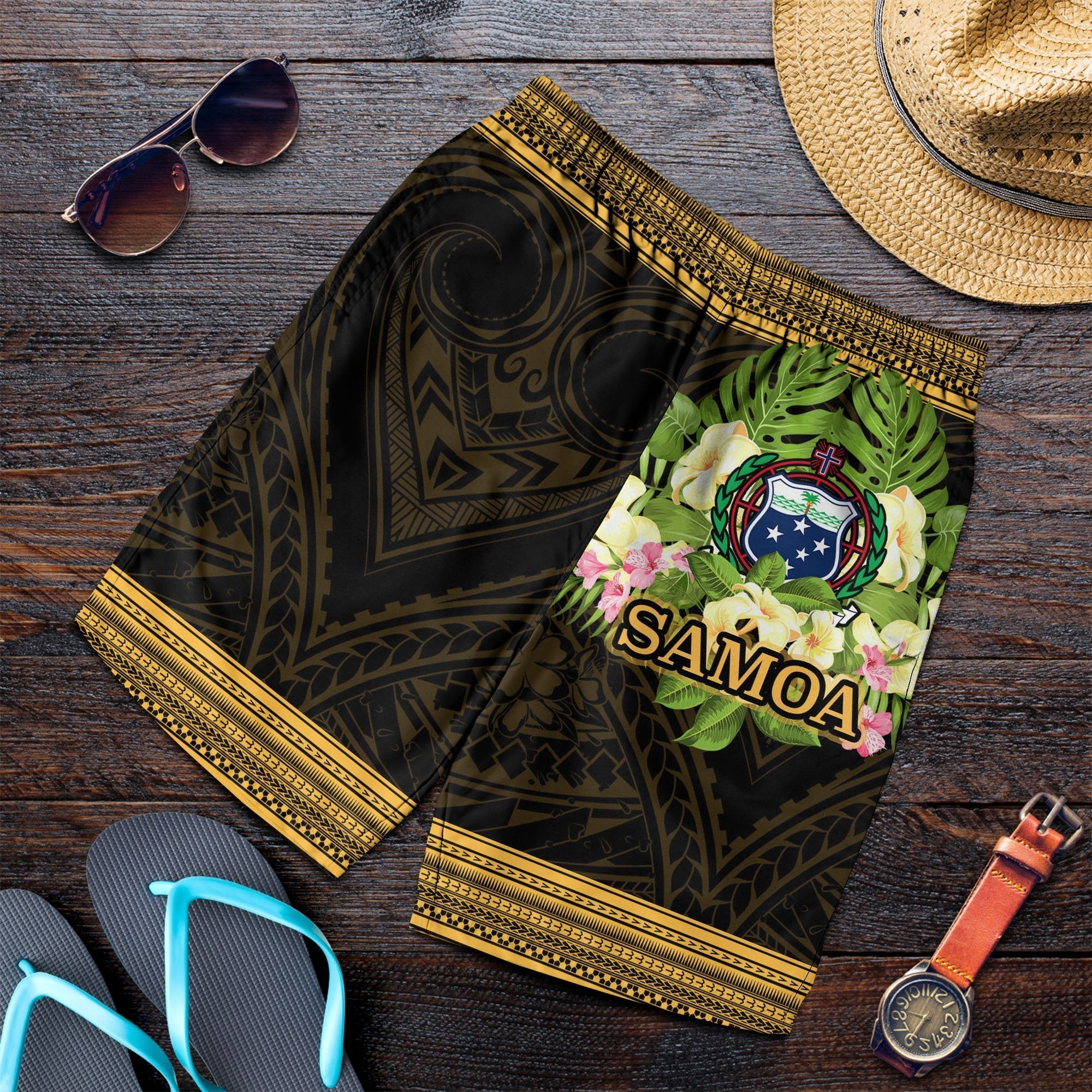 samoa-mens-shorts-polynesian-gold-patterns-collection