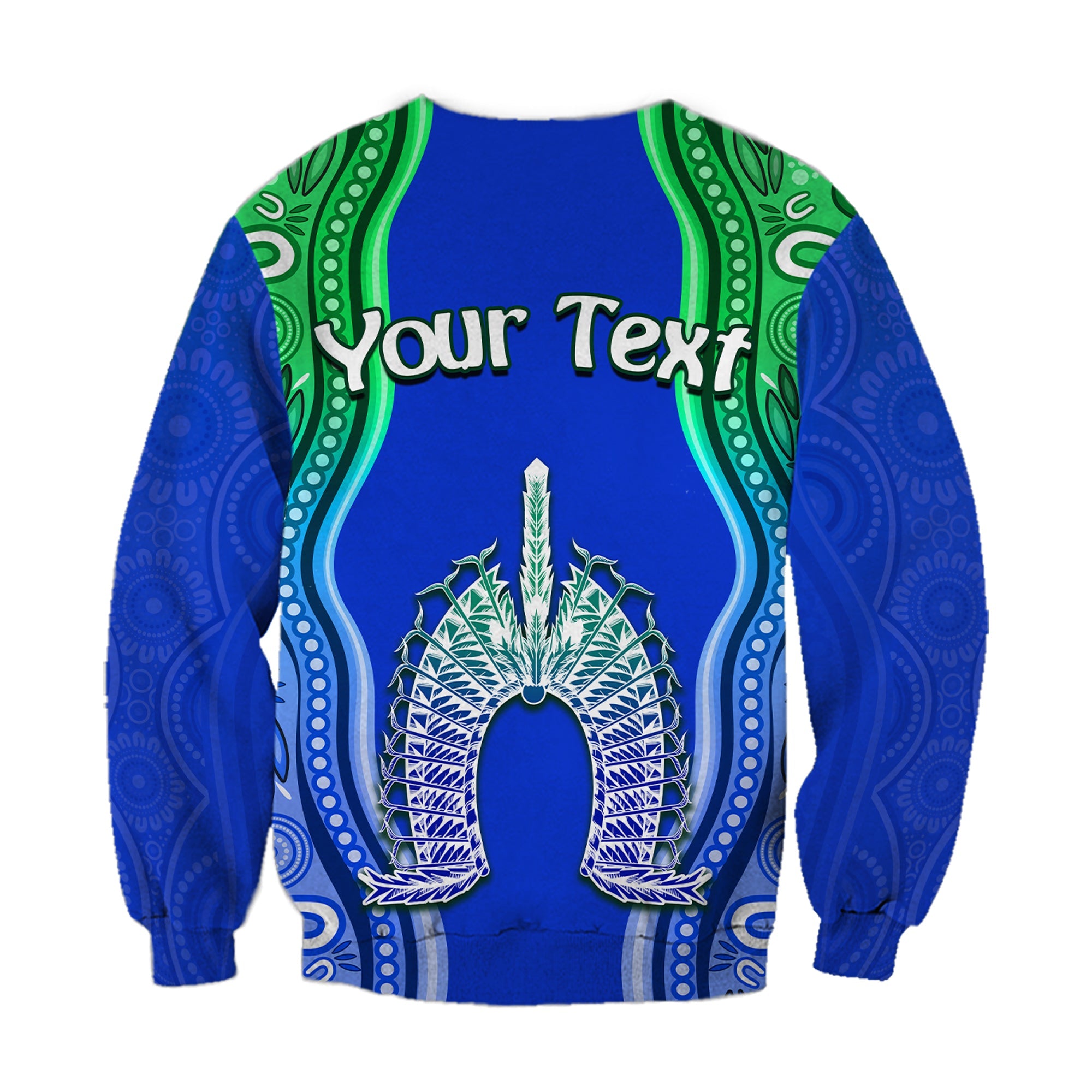 custom-personalised-torres-strait-islands-sweatshirt-the-dhari-mix-aboriginal-turtle-version-blue-lt13