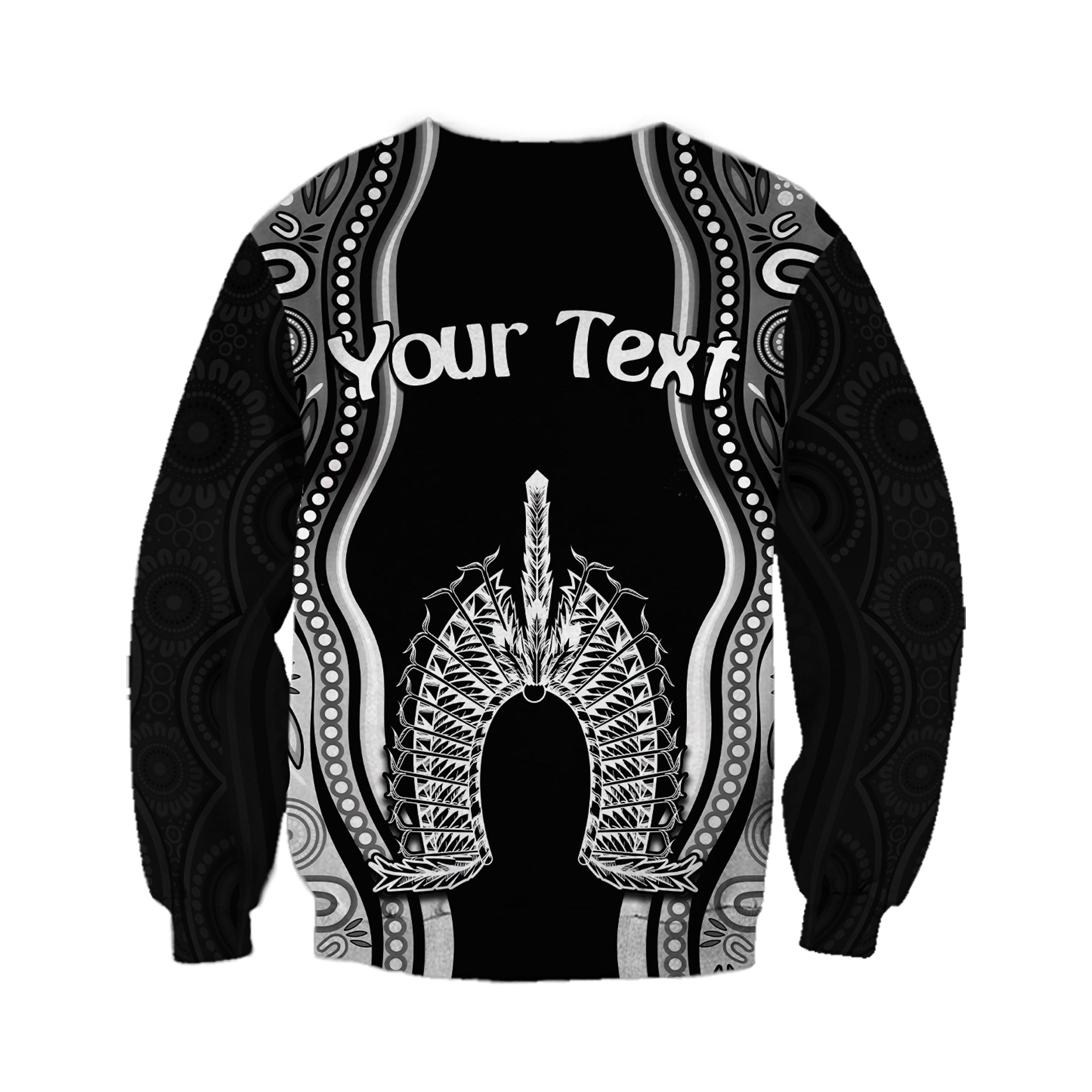 custom-personalised-torres-strait-islands-sweatshirt-the-dhari-mix-aboriginal-turtle-version-black-lt13