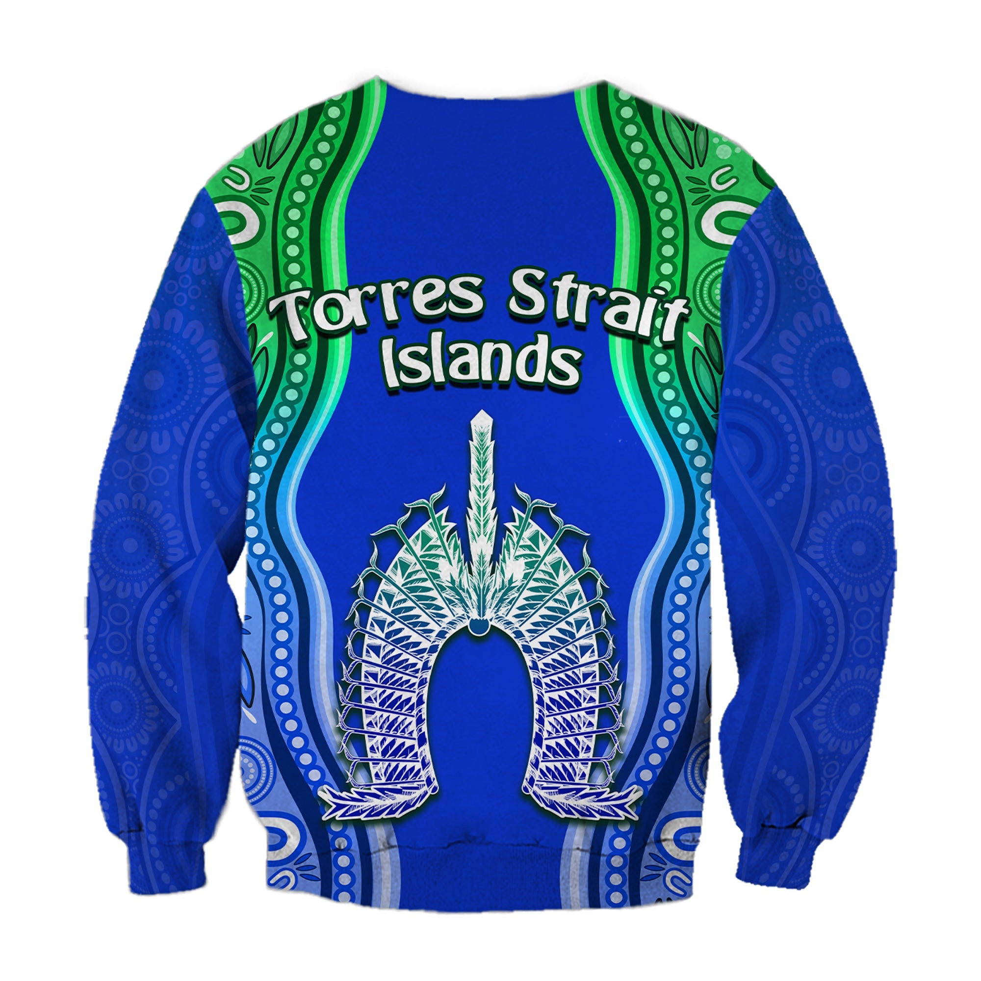 torres-strait-islands-sweatshirt-the-dhari-mix-aboriginal-turtle-version-blue-lt13