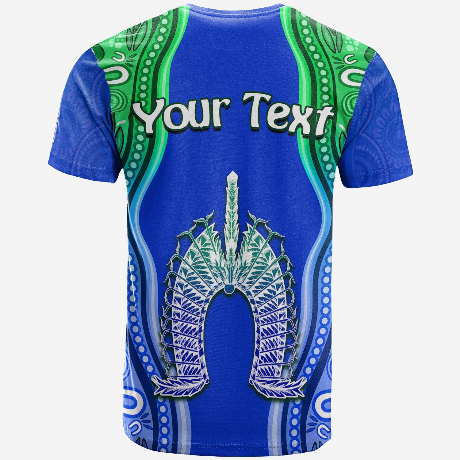 custom-personalised-torres-strait-islands-t-shirt-the-dhari-mix-aboriginal-turtle-version-blue-lt13