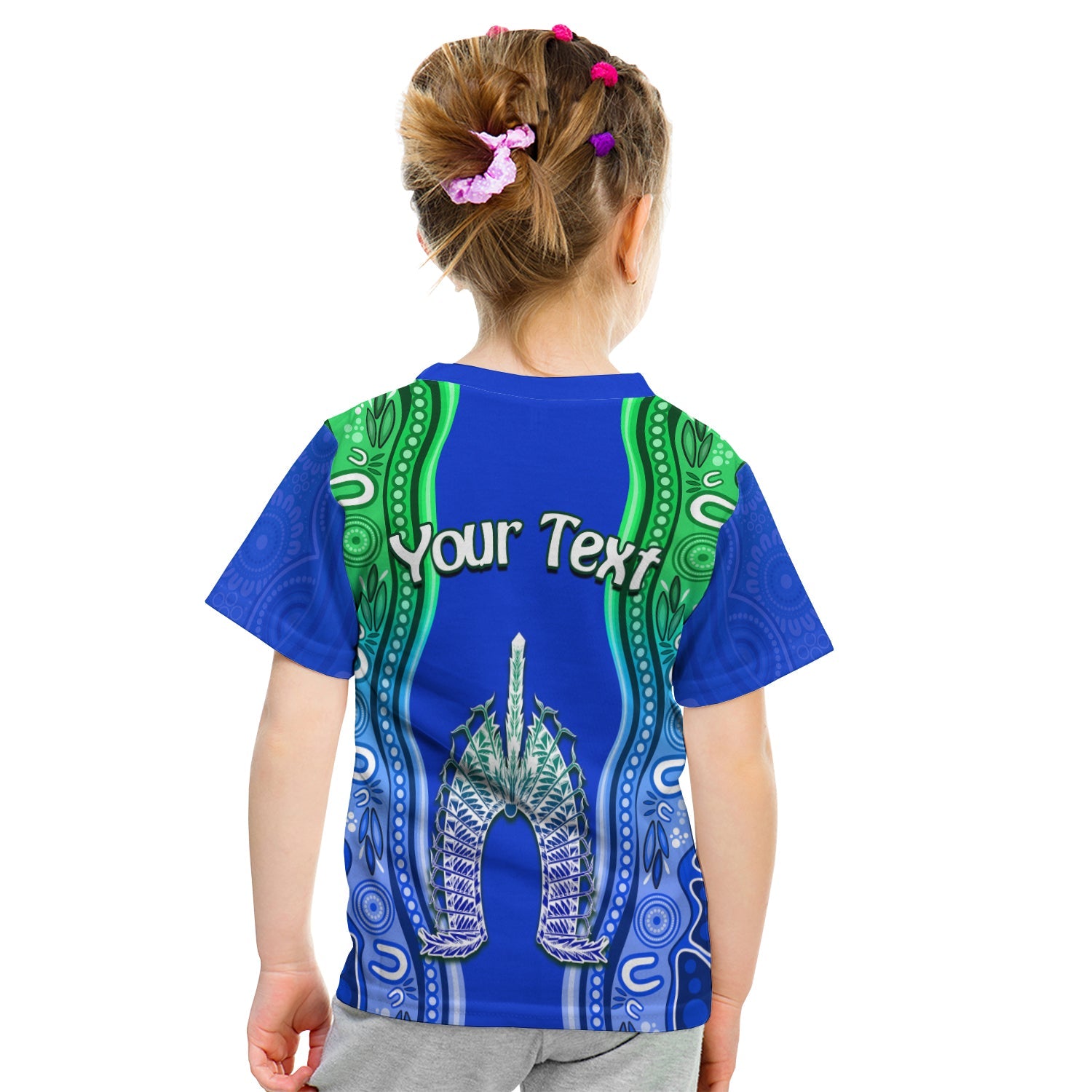 custom-personalised-torres-strait-islands-t-shirt-kid-the-dhari-mix-aboriginal-turtle-version-blue-lt13