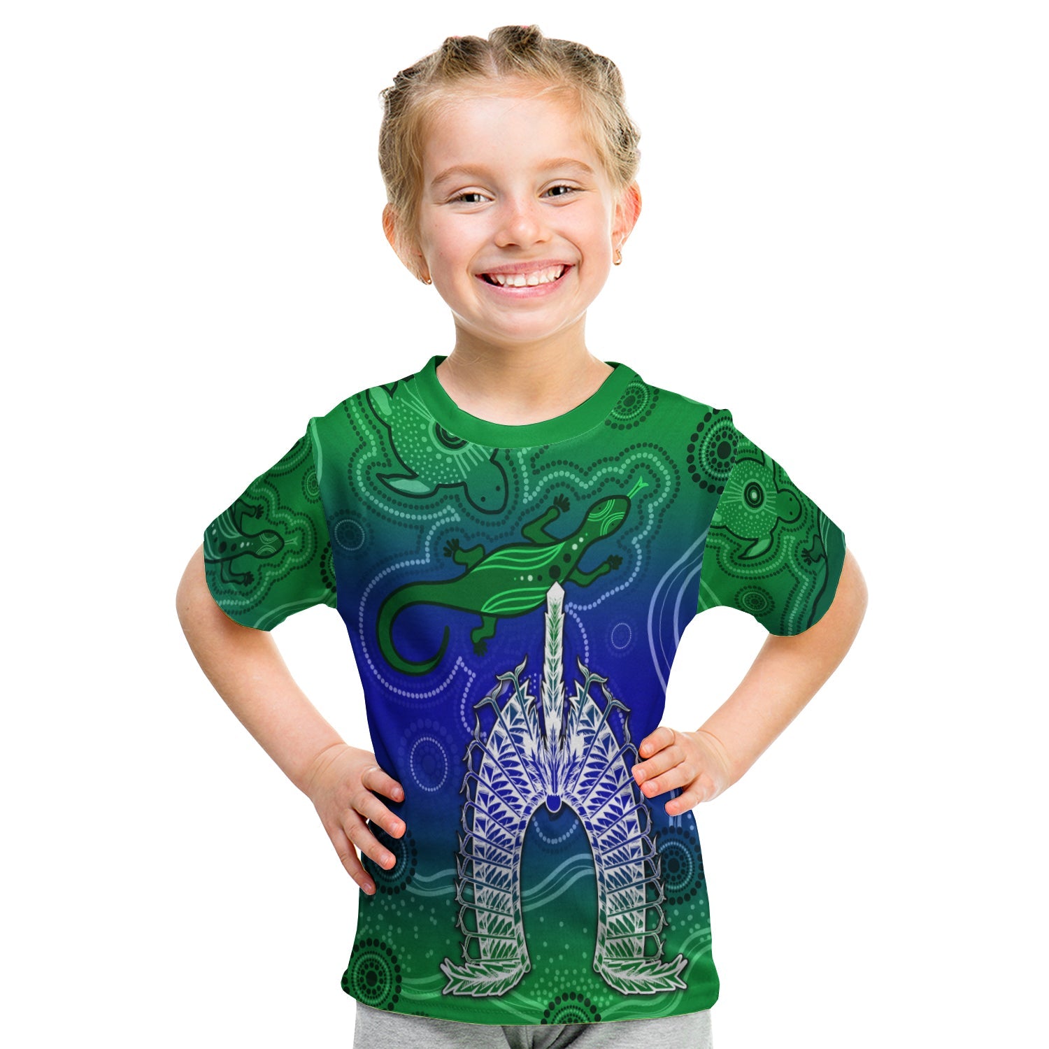 custom-personalised-torres-strait-islands-t-shirt-kid-aboriginal-art-lizard-symbol-peace-lt13