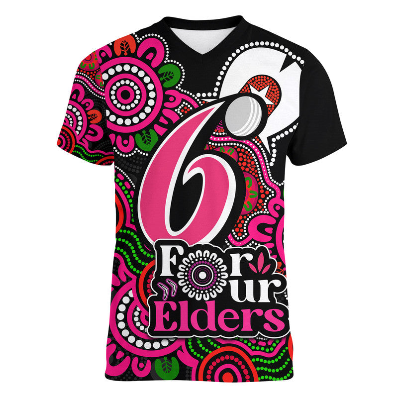 sydney-sixers-cricket-v-neck-t-shirt-naidoc-torres-strait-for-our-elders