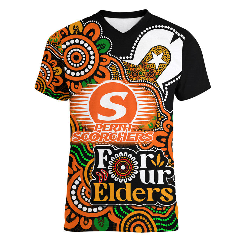 custom-personalised-perth-scorchers-cricket-v-neck-t-shirt-naidoc-torres-strait-for-our-elders