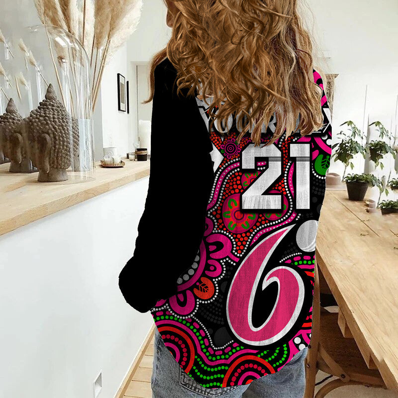 custom-personalised-sydney-sixers-cricket-women-casual-shirt-naidoc-torres-strait-for-our-elders