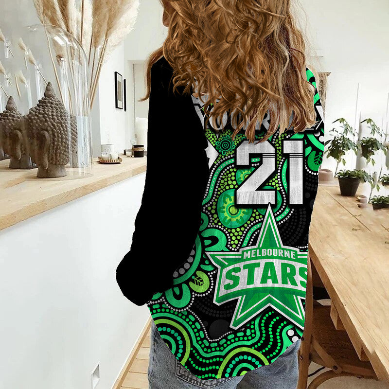 custom-personalised-melbourne-stars-cricket-women-casual-shirt-naidoc-torres-strait-for-our-elders