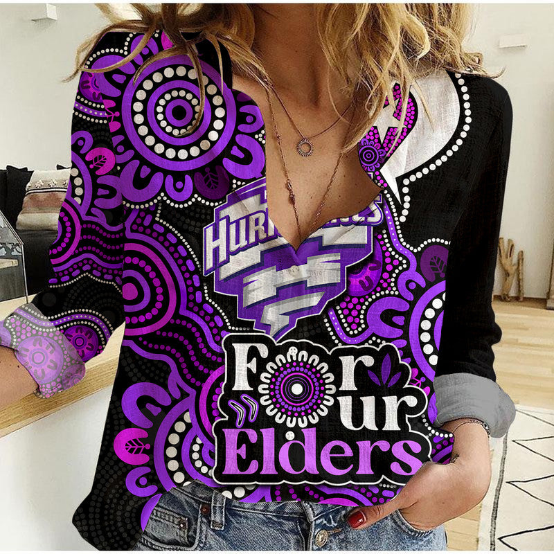 custom-personalised-hobart-hurricanes-cricket-women-casual-shirt-naidoc-torres-strait-for-our-elders